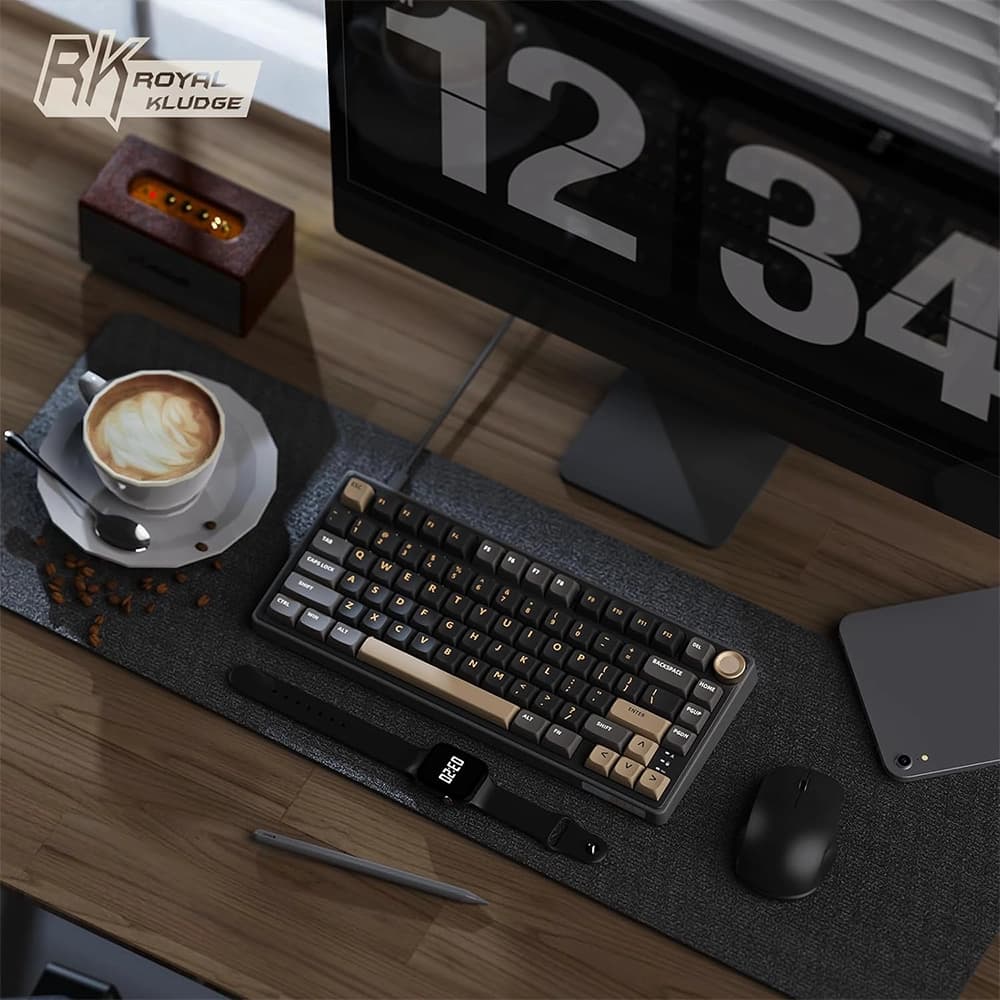 Royal Kludge R75 QMK VIA Yazılım Desteği ve CNC Alüminyum Knob