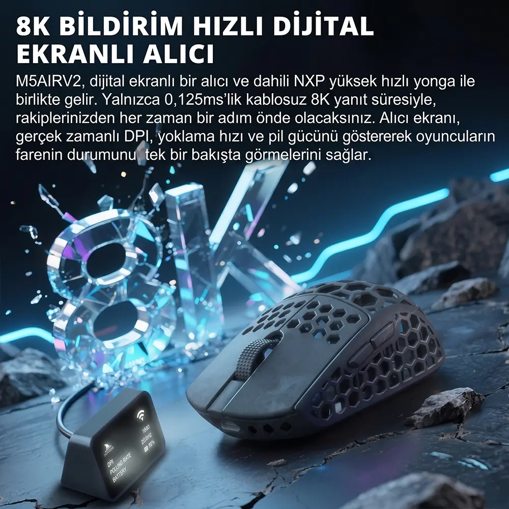 8K Dijital Ekranlı Alıcı Yakın Plan Görünümü