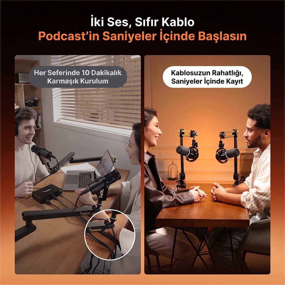 Two Microphones One Receiver for Co-hosts