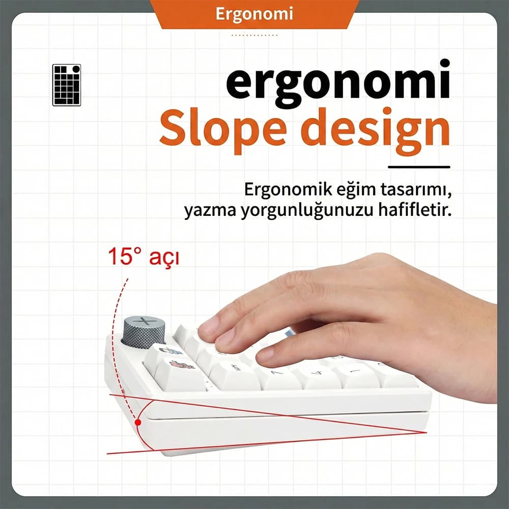 Ergonomic 15 Degree Design
