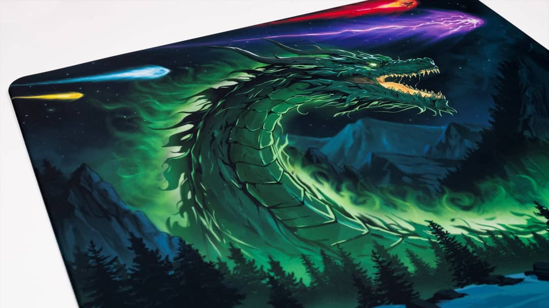 Tenta-X JadeFire Shinkiro dikişsiz kenarlı oyuncu mousepad'i yandan görünüm