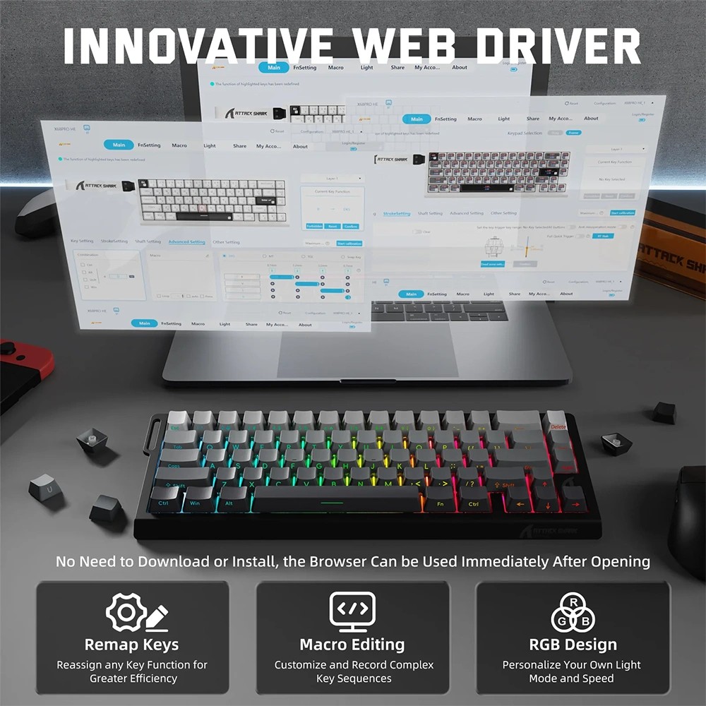 Attack Shark X82 PRO HE Web Driver ile Kişiselleştirme