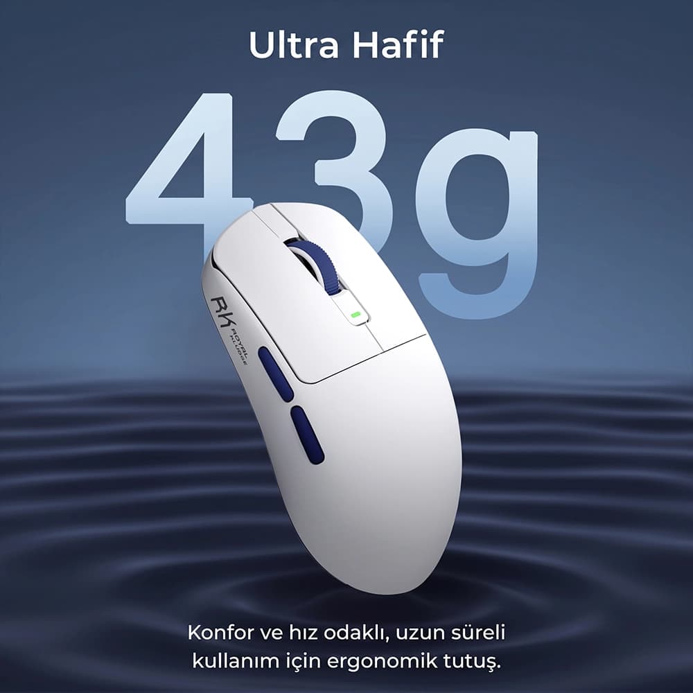 Royal Kludge RK M30 43 Gram Tüy Hafifliği ve Ergonomik Tasarım