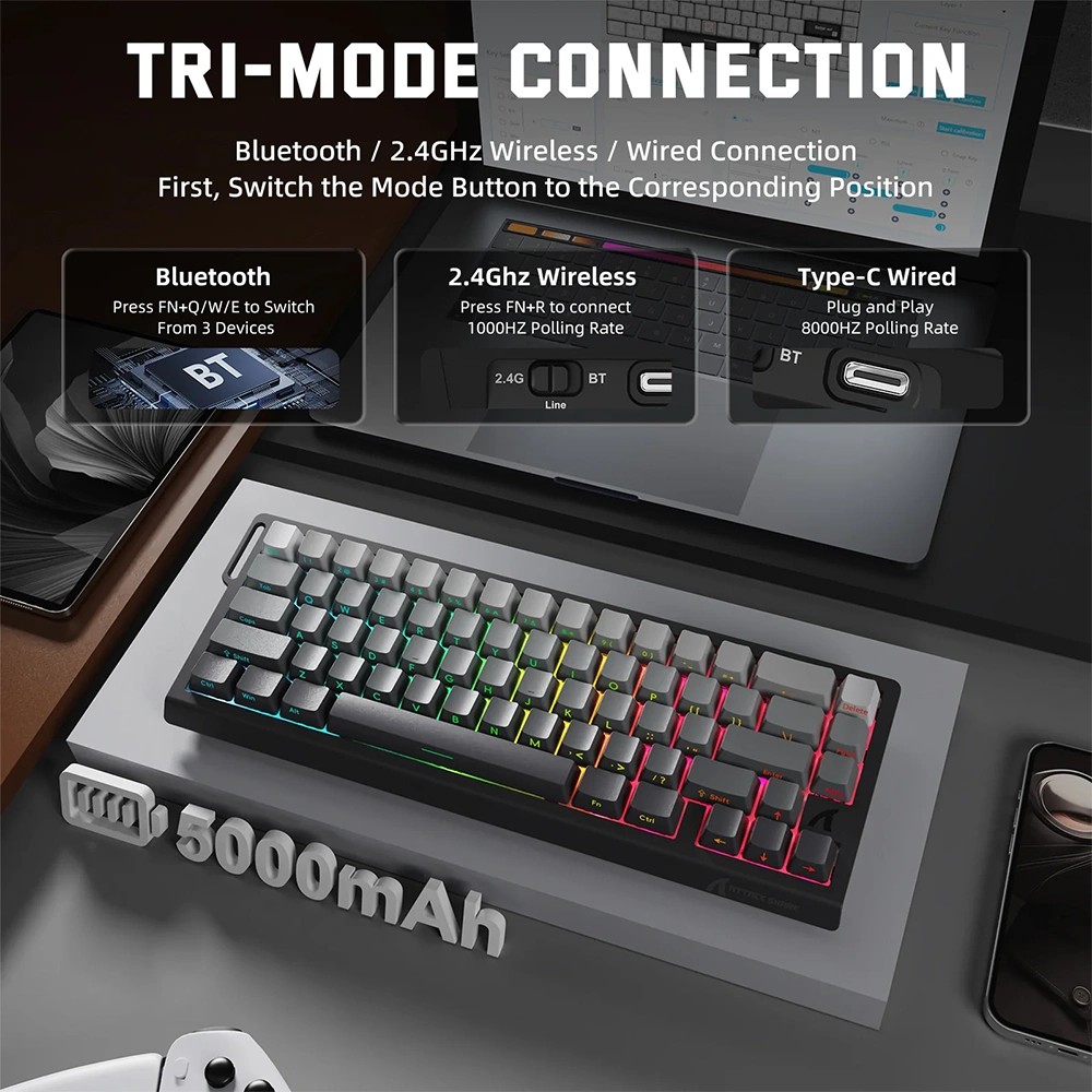 Attack Shark X68PRO HE Kablosuz Mekanik Klavye