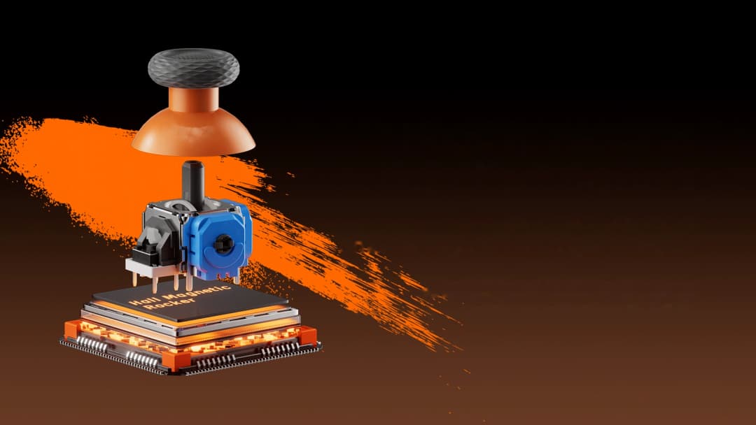 MOJHON Aether Hall Effect joystick modülünün parçalarına ayrılmış görünümü