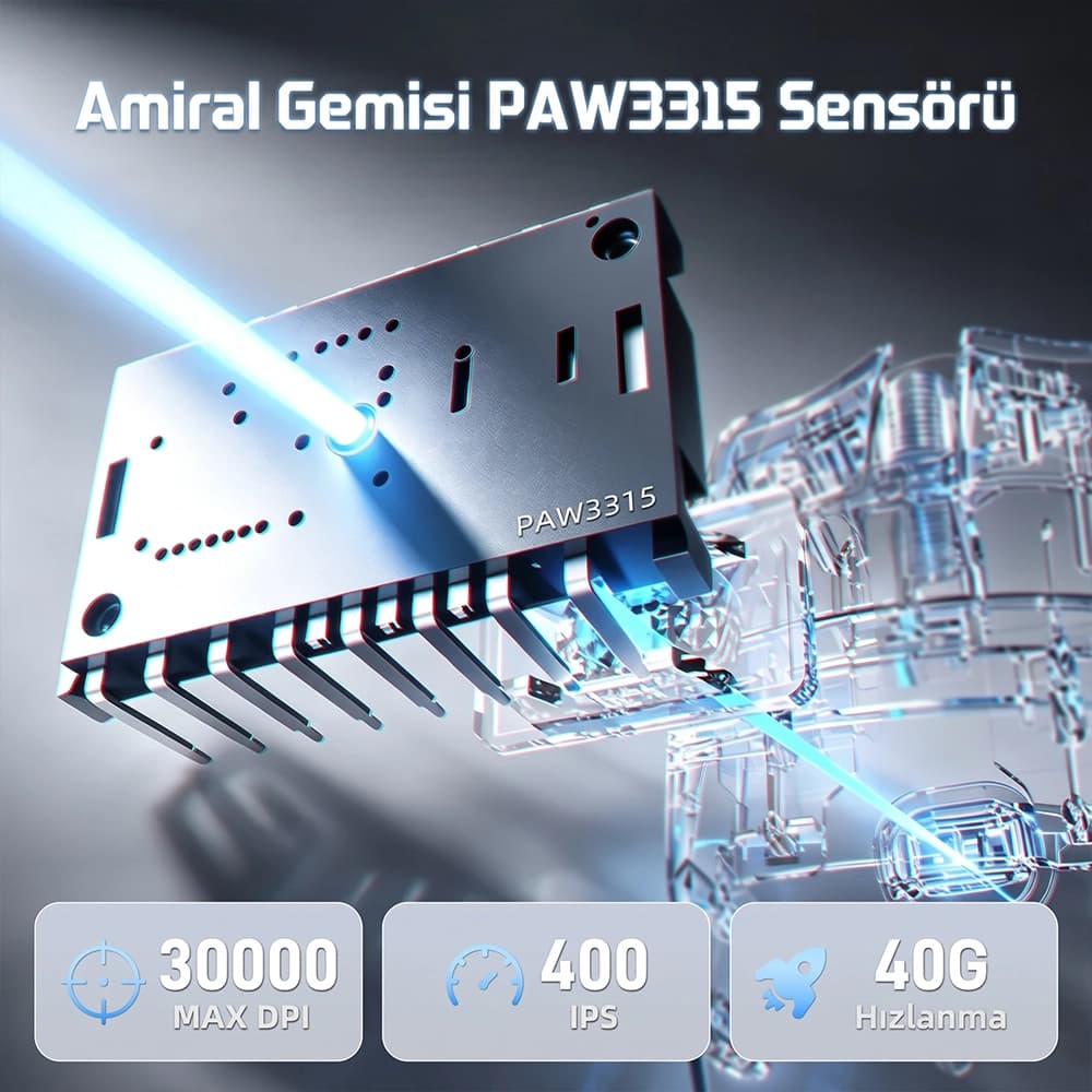 Attack Shark X11 PRO V2 PixArt PAW3315 Amiral Gemisi Sensör