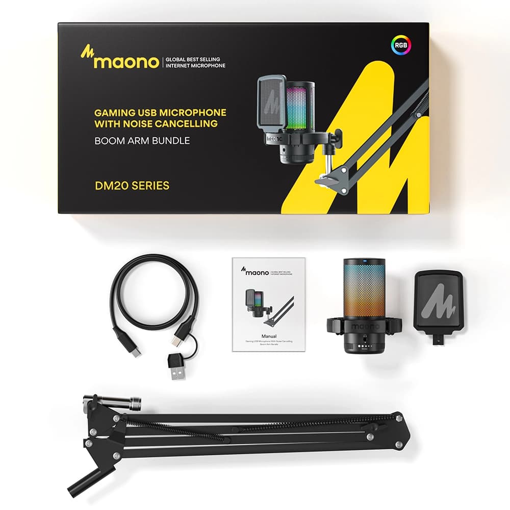 Maono DGM20S GamerWave Gaming USB RGB Oyuncu Mikrofon Seti