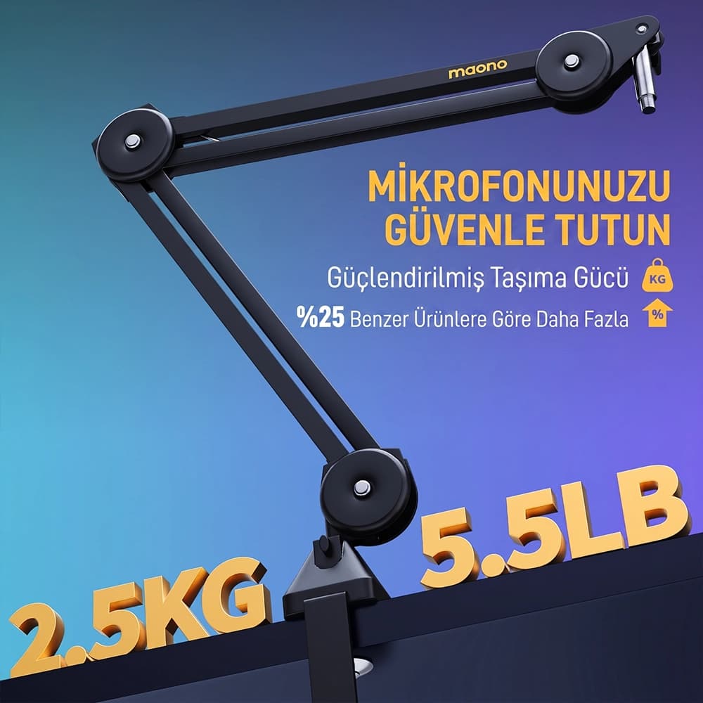 Maono BA37 Heavy Duty Boom Arm Load Capacity