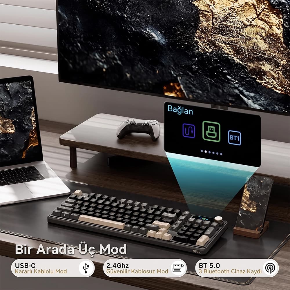 Royal Kludge RK S98 Akıllı Ekran ve CNC Kontrol Düğmesi