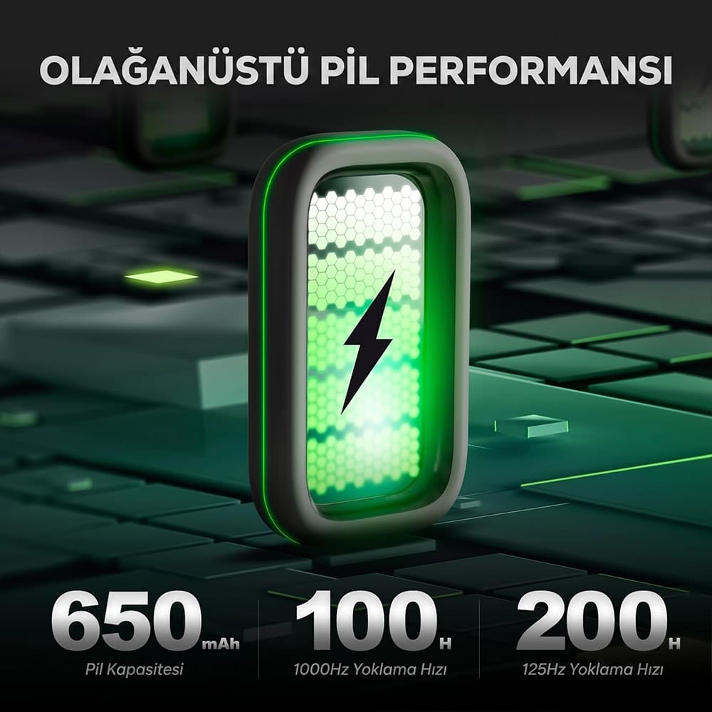 Royal Kludge RK M3 Tri-Mode Bağlantı ve 200 Saat Pil Ömrü