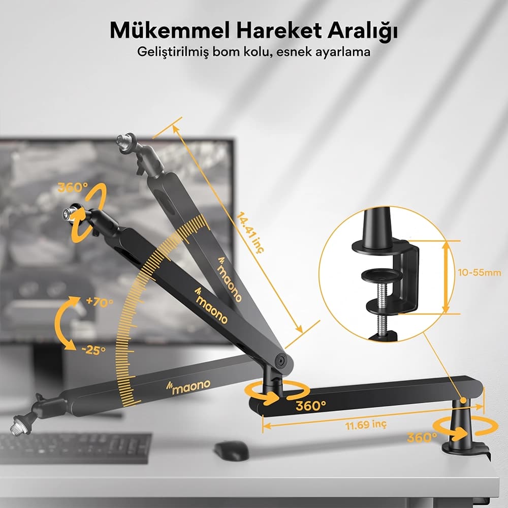 360 Degree Adjustable and Cable Management