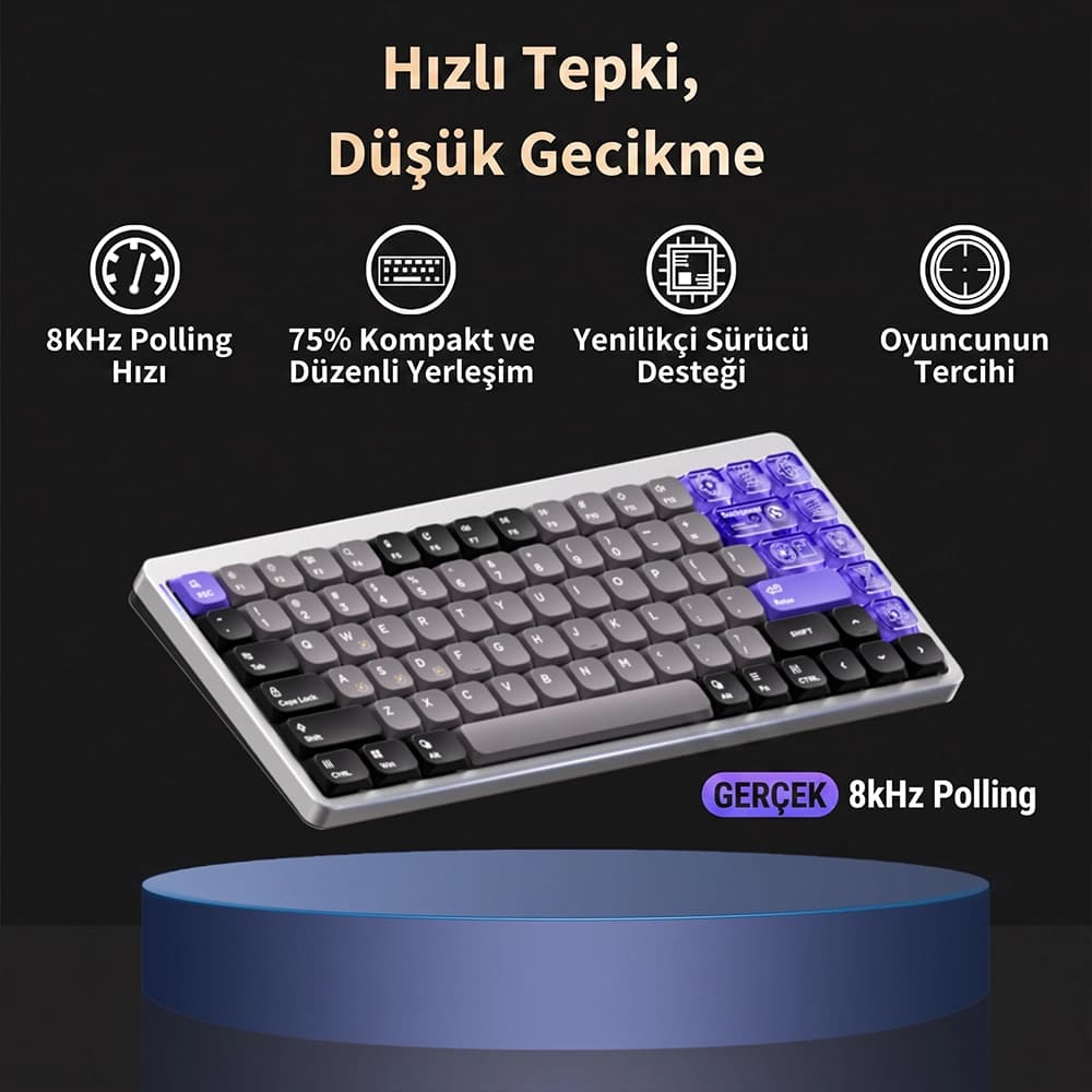 NuPhy Air75 HE 8000Hz Polling Rate ve 0.1ms Latency