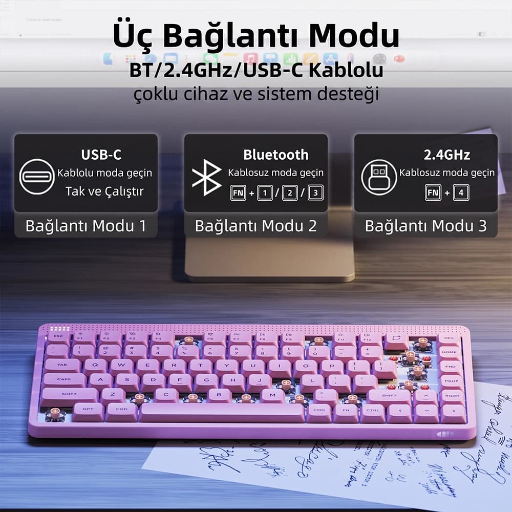 NuPhy Node75 Gesture Touch Dokunmatik Kontrol Alanı