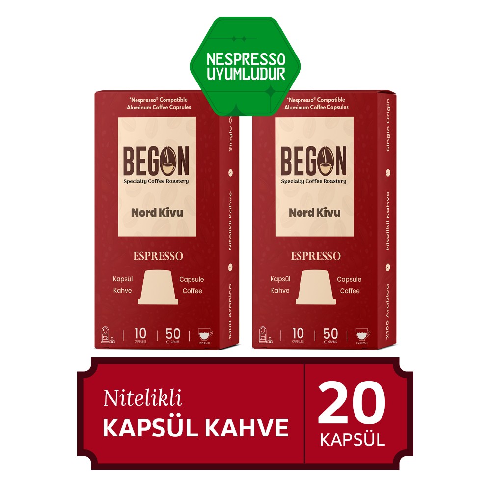 2'li Nord Kivu Espresso Kapsül Kahve - 20 Kapsül