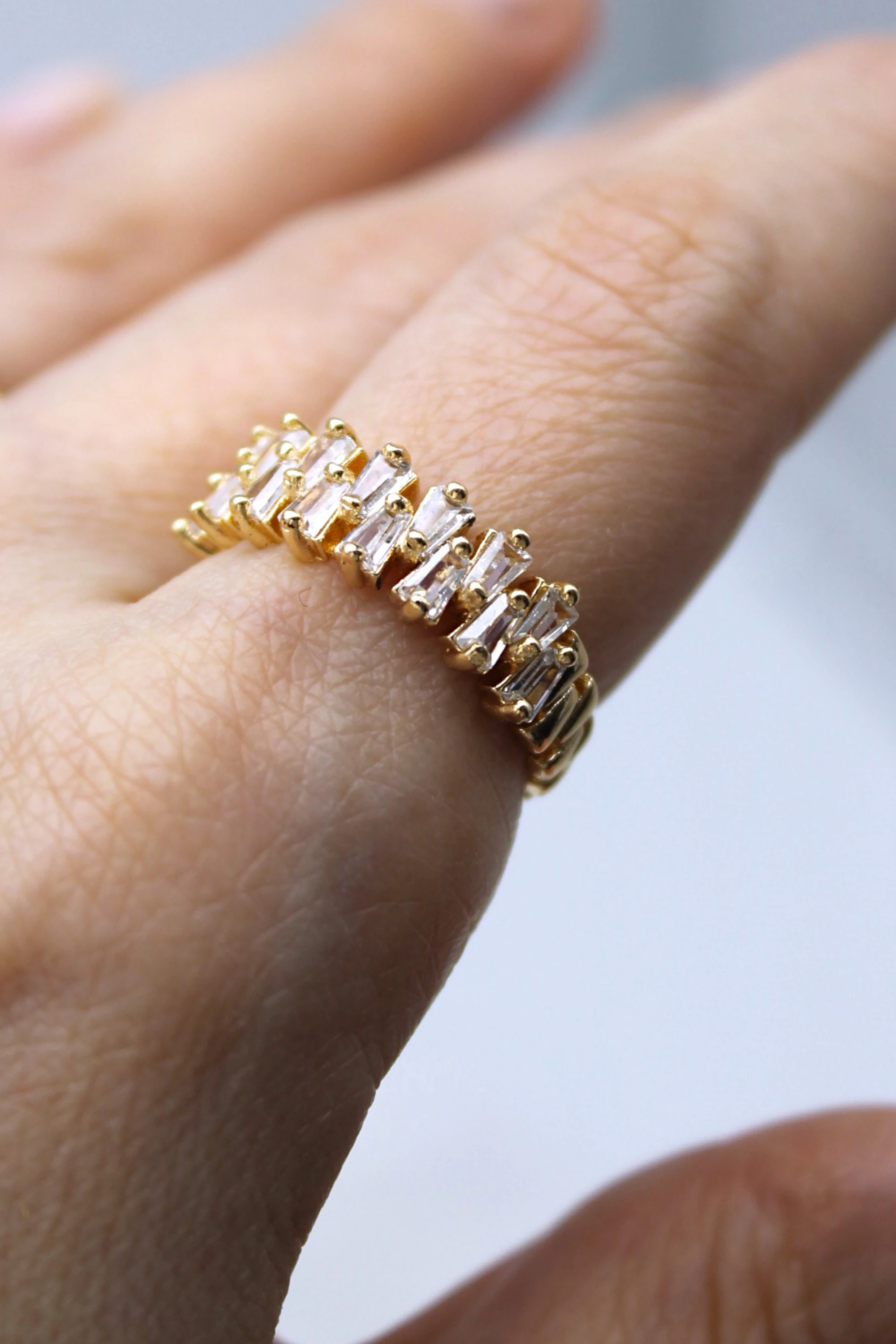 VIP Çelik Baget Taşlı Yarım Tur Ayarlanabilir Yüzük