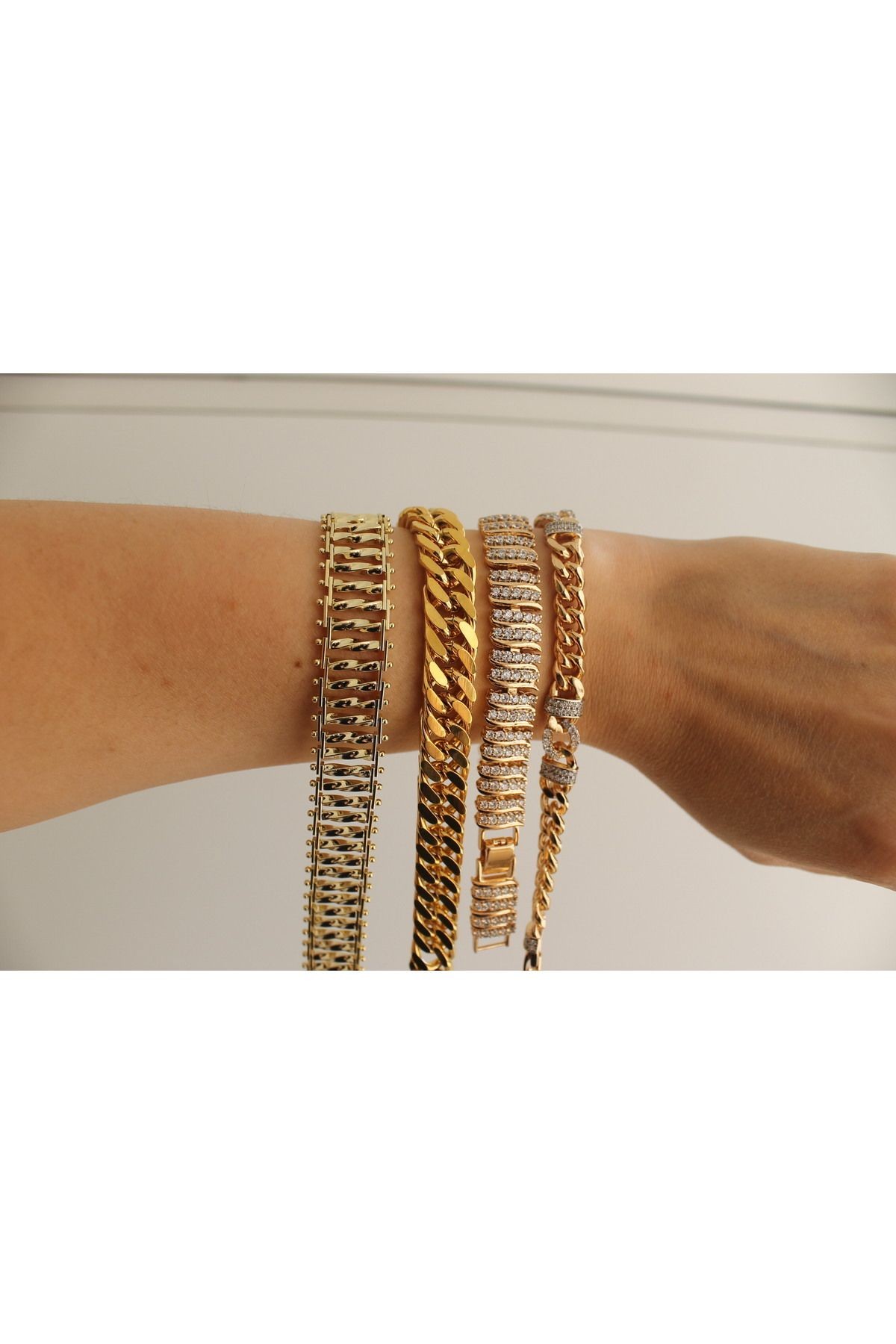 VIP Çelik Rose Gold Zirkon Taşlı Bileklik