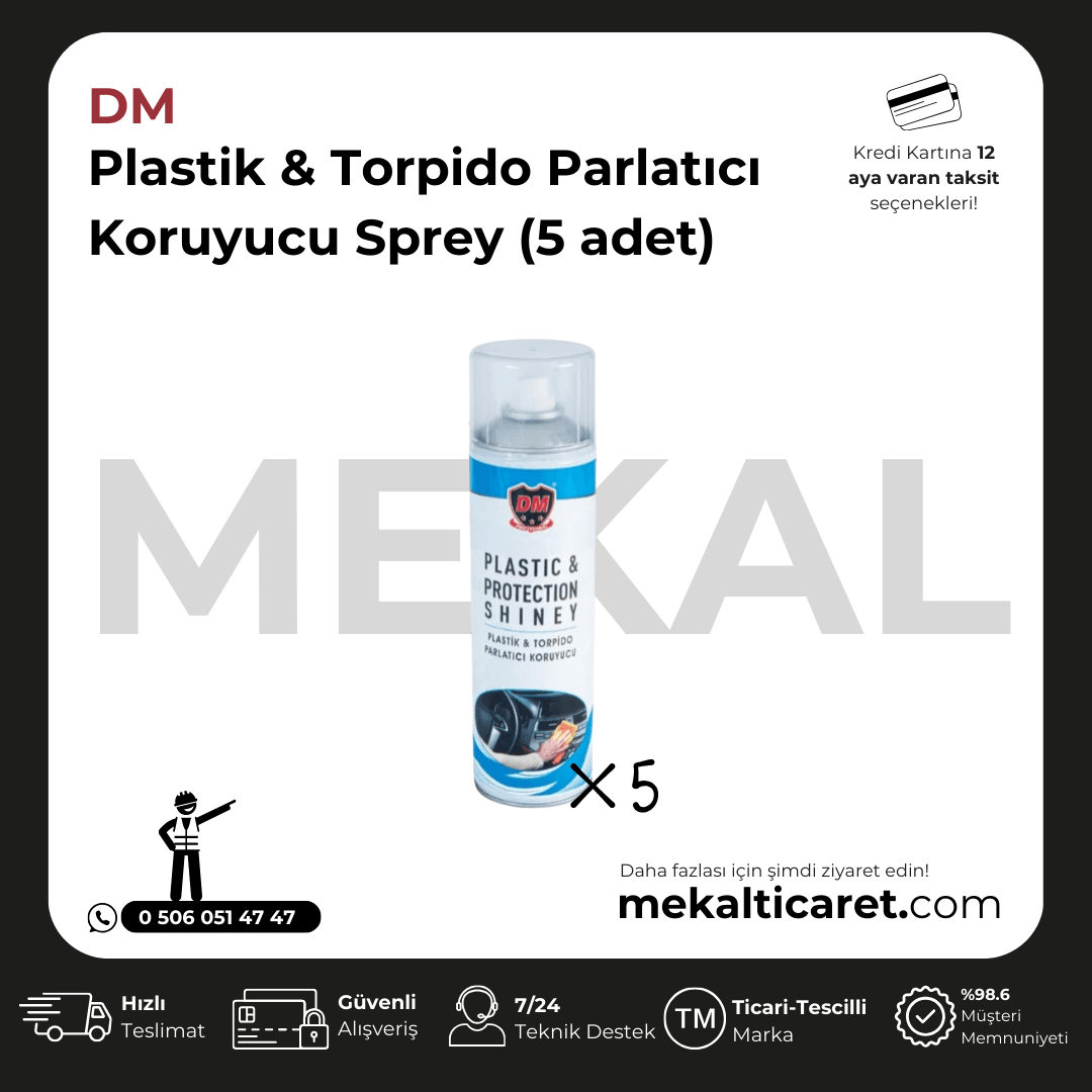 Plastik & Torpido Parlatıcı Koruyucu Sprey - 5 Adet