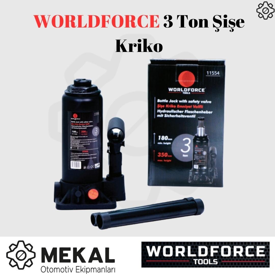 WORLDFORCE 3 Ton Şişe Kriko