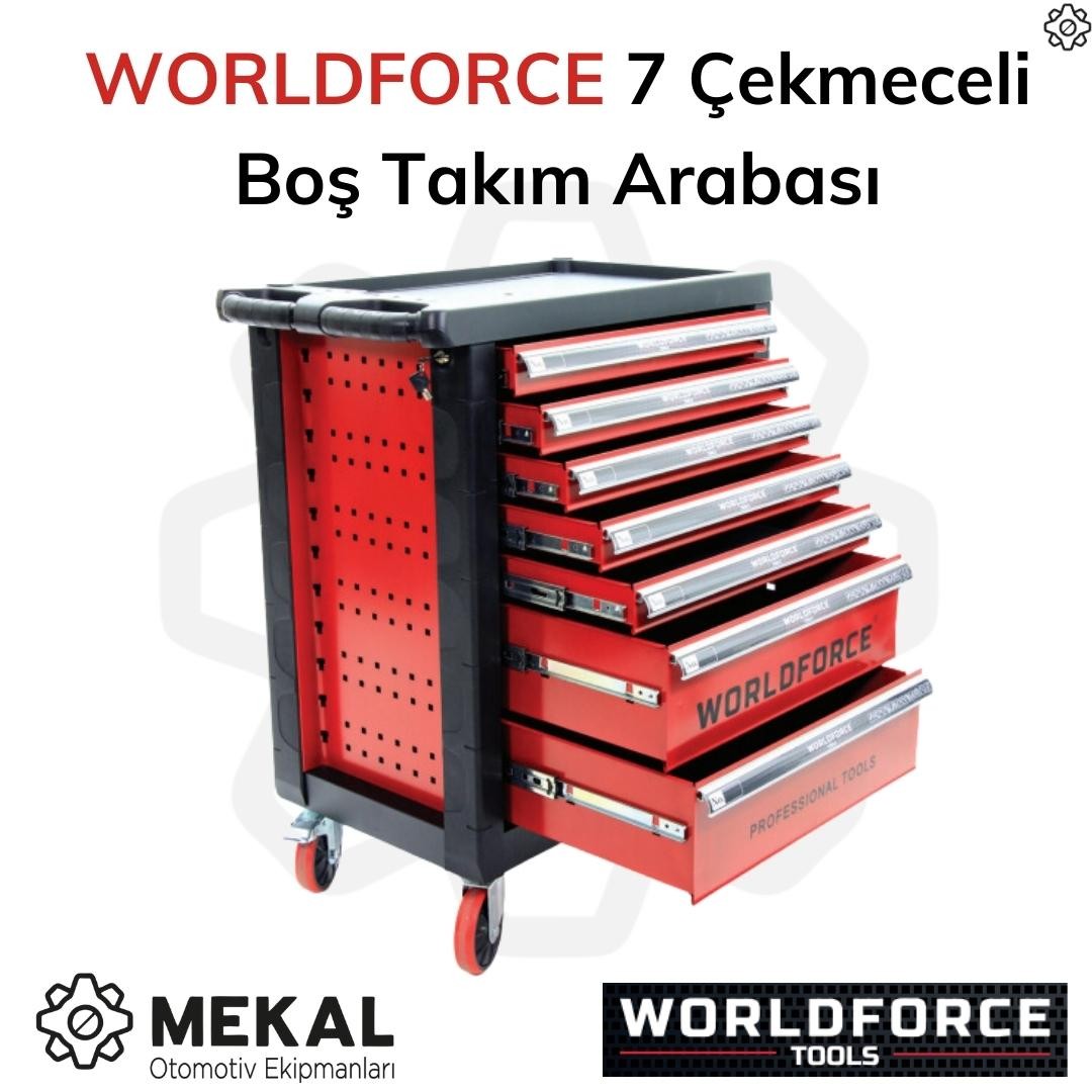 WORLDFORCE 7 Çekmeceli Boş Takım Arabası