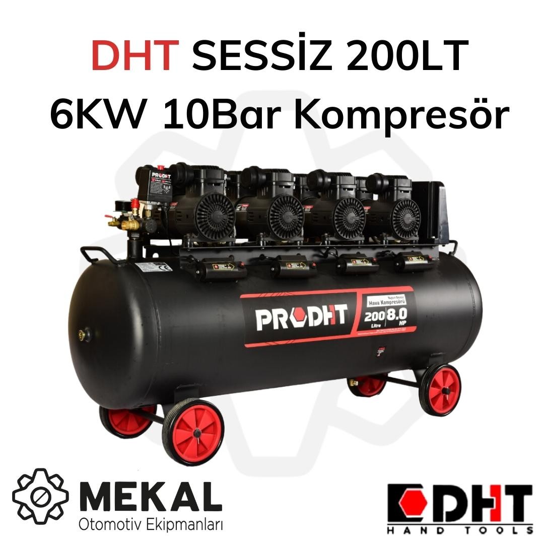 DHT SESSİZ 200LT-6KW 10Bar Kompresör