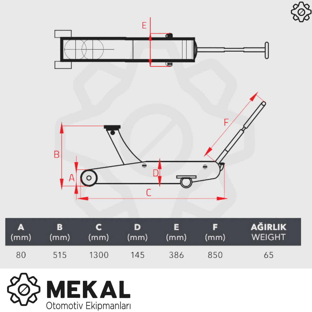 Başaran 3 Ton Arabalı Alçak Kriko