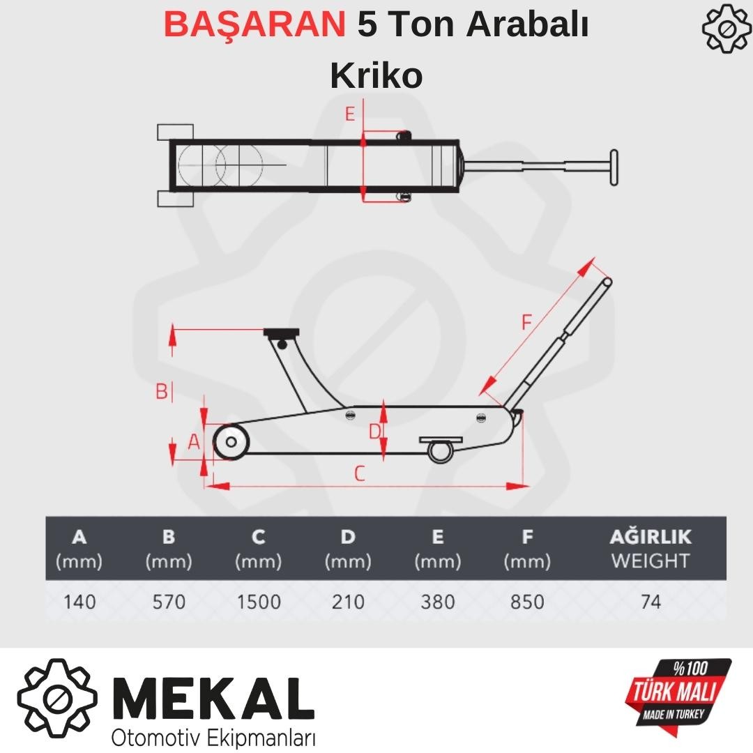 BAŞARAN 5 Ton Arabalı Kriko