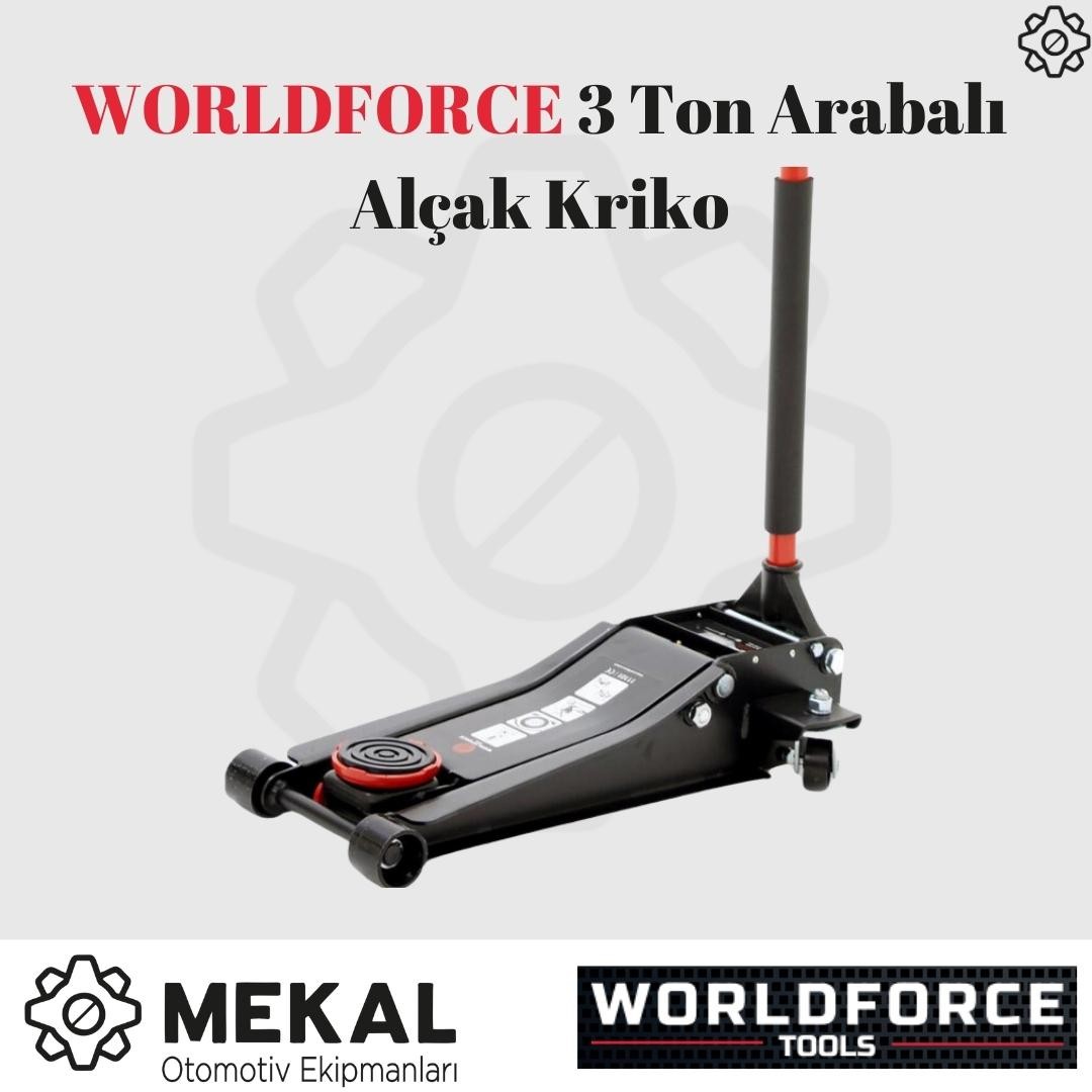 WORLDFORCE 3 Ton Arabalı Alçak Şase Kriko