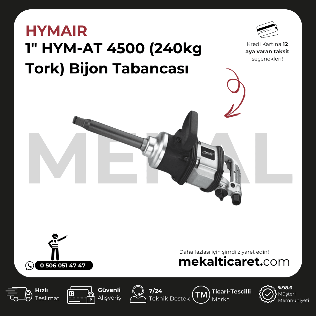 HYMAİR 1" HYM-AT 4500 (240kg Tork) Bijon Tabancası