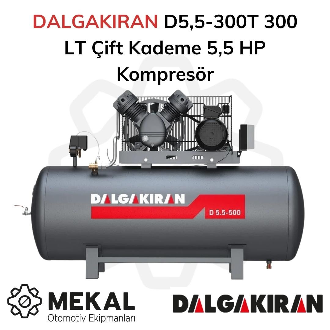 DALGAKIRAN D5,5-300T 300 LT Çift Kademe 5,5 HP Kompresör