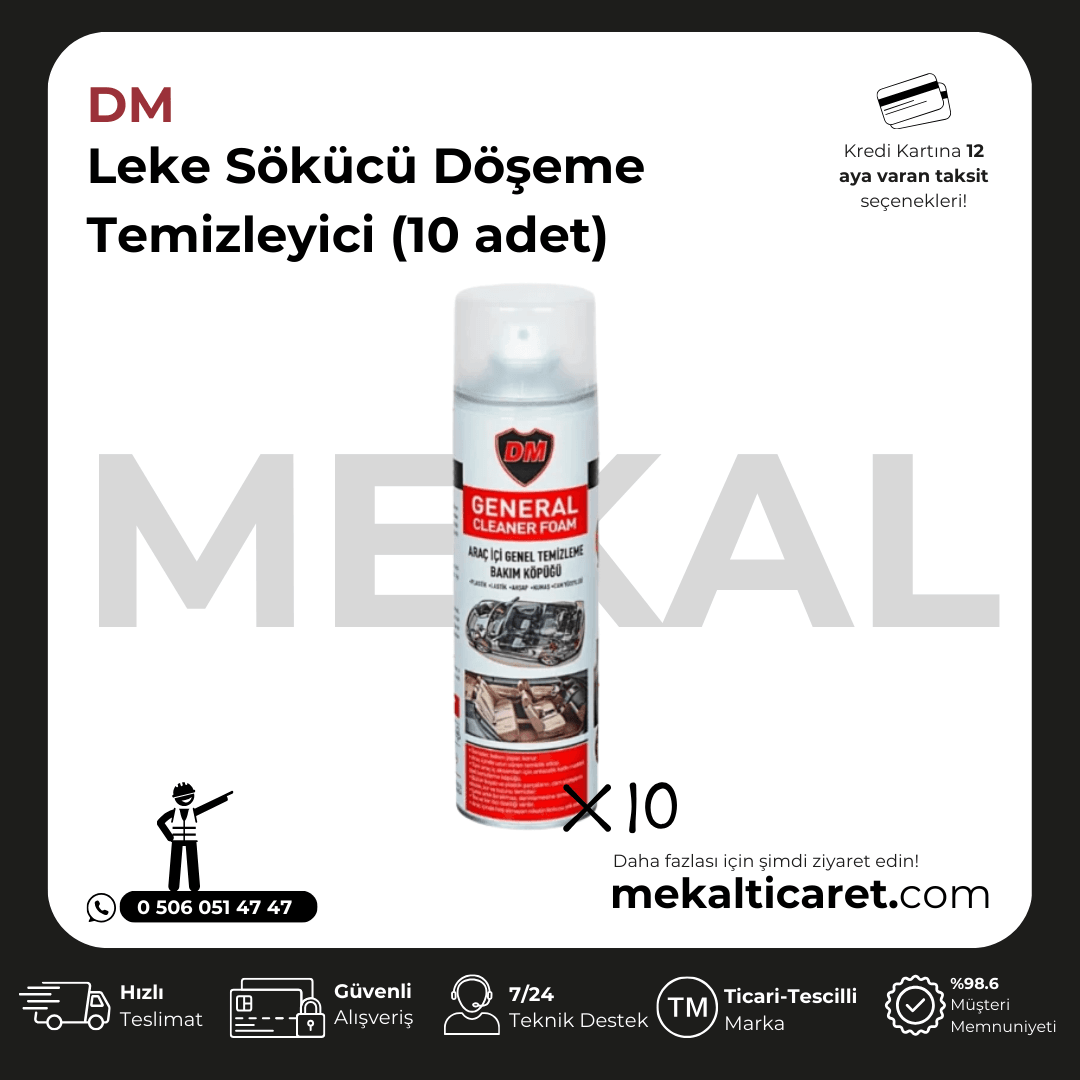 Leke Sökücü Döşeme Temizleyici Genel Temizlik Köpük Sprey - 10 Adet