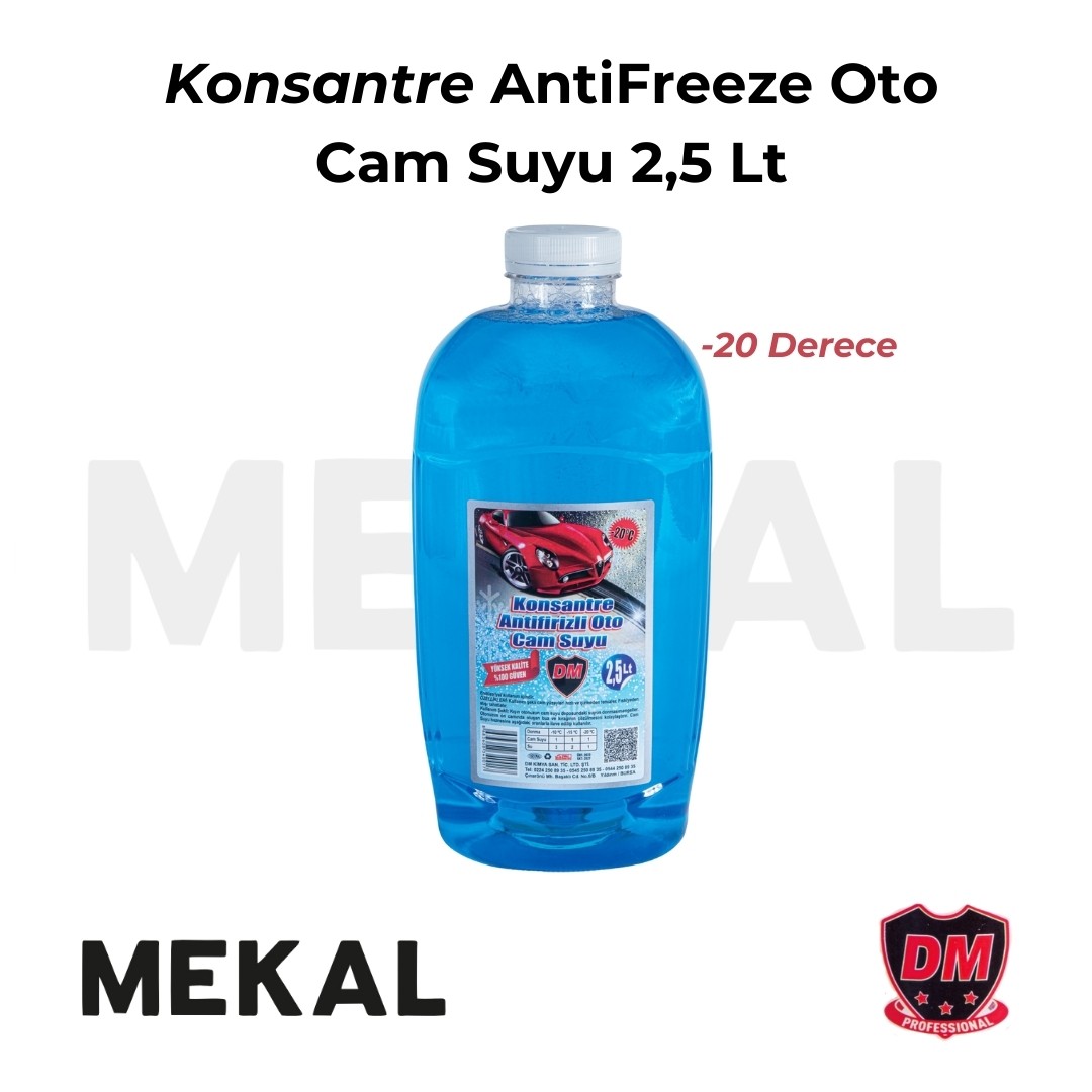 Konsantre Antifrizli Oto Cam Suyu (-20 Derece) - 2,5 Litre