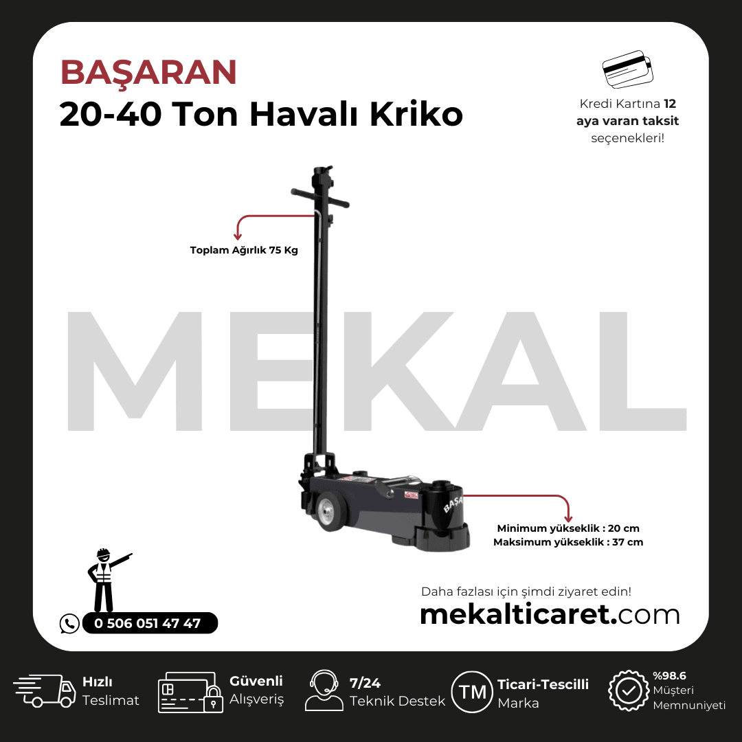 BAŞARAN 20-40 Ton Havalı Kriko