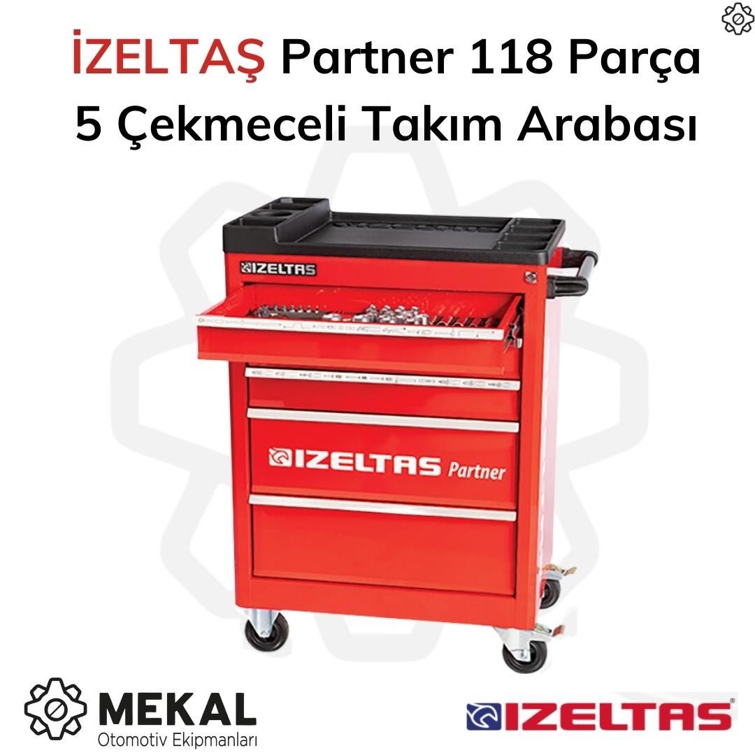 İZELTAŞ Partner 118 Parça 5 Çekmeceli Takım Arabası