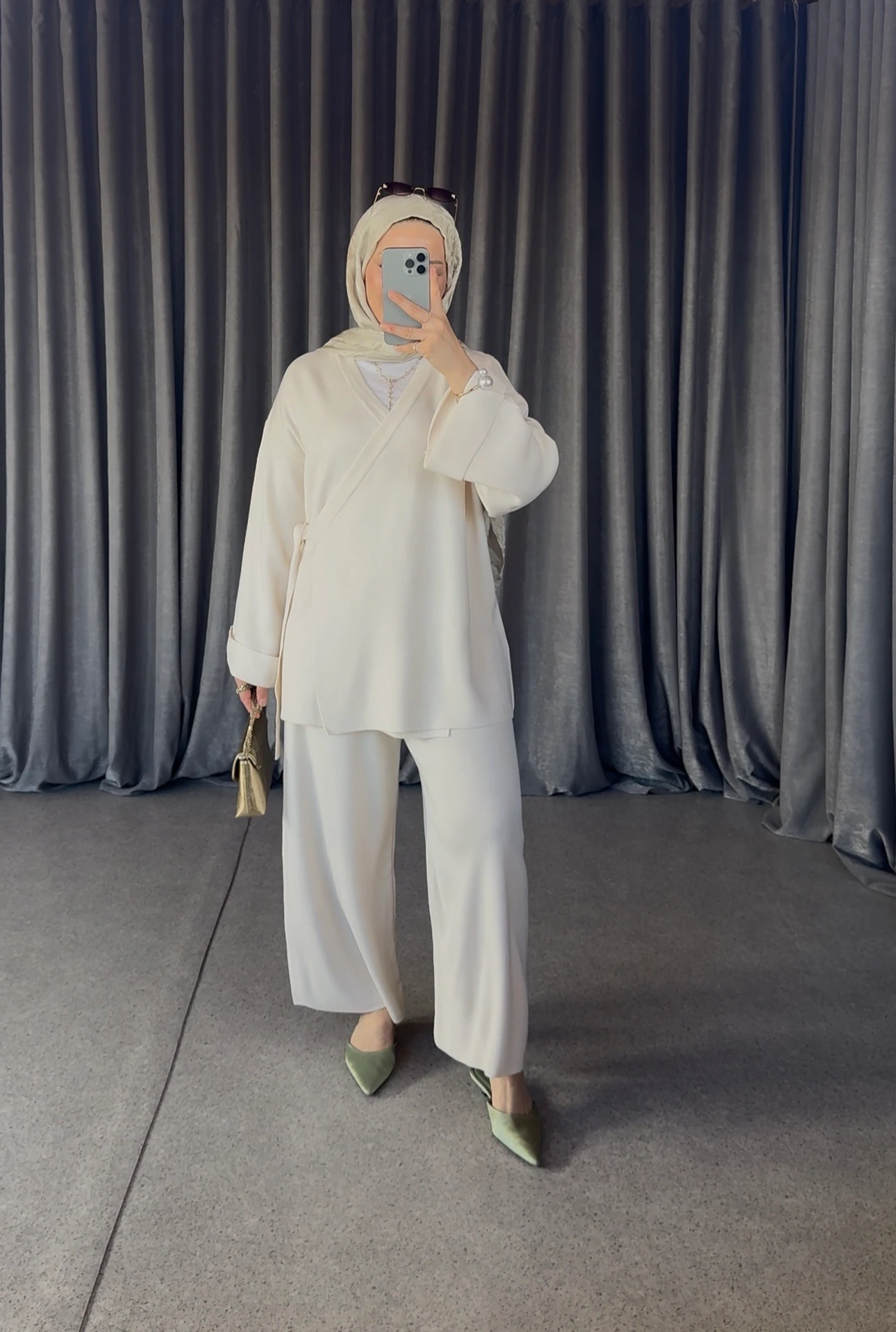 Triko İkili Takım - Ekru