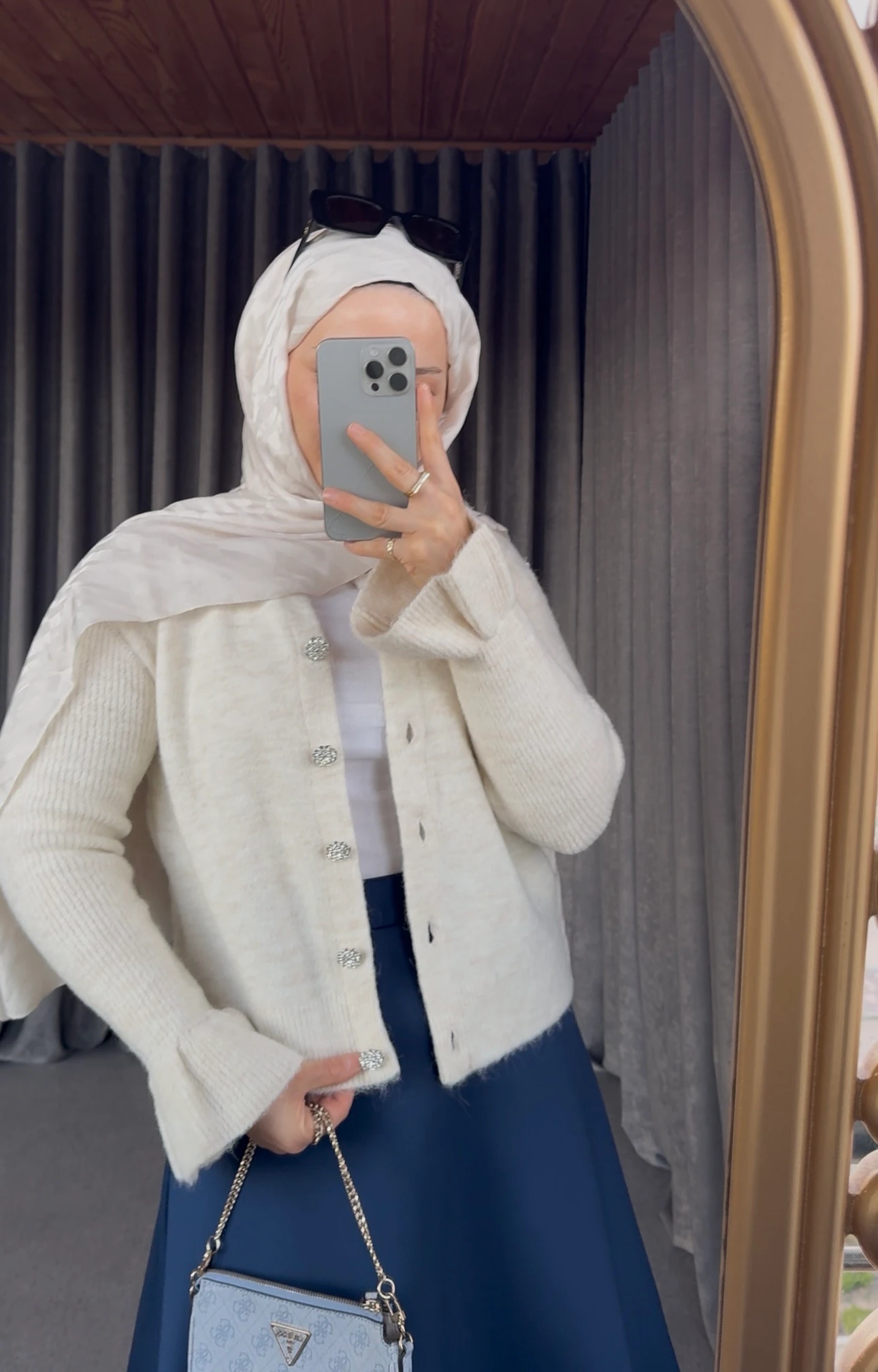 Luna Yünlü Hırka - Ekru