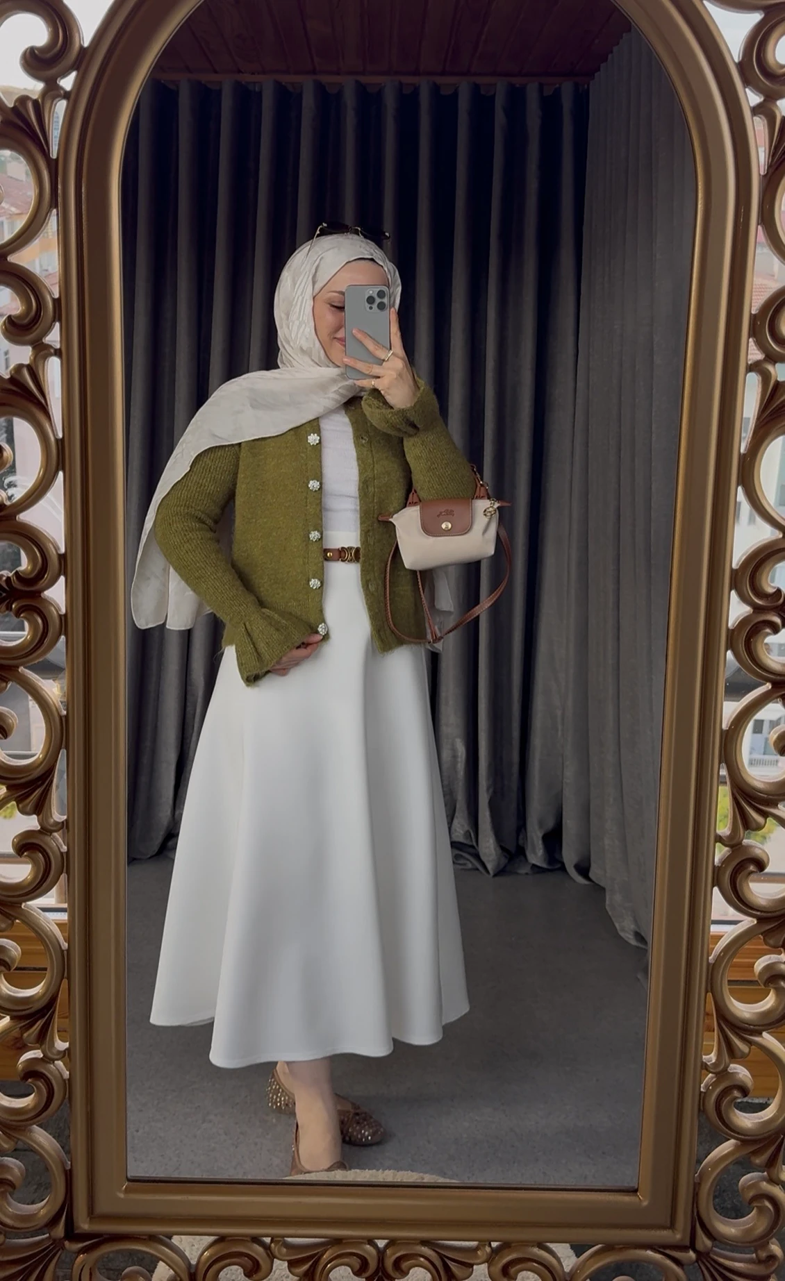 Scuba Kloş Etek - Beyaz