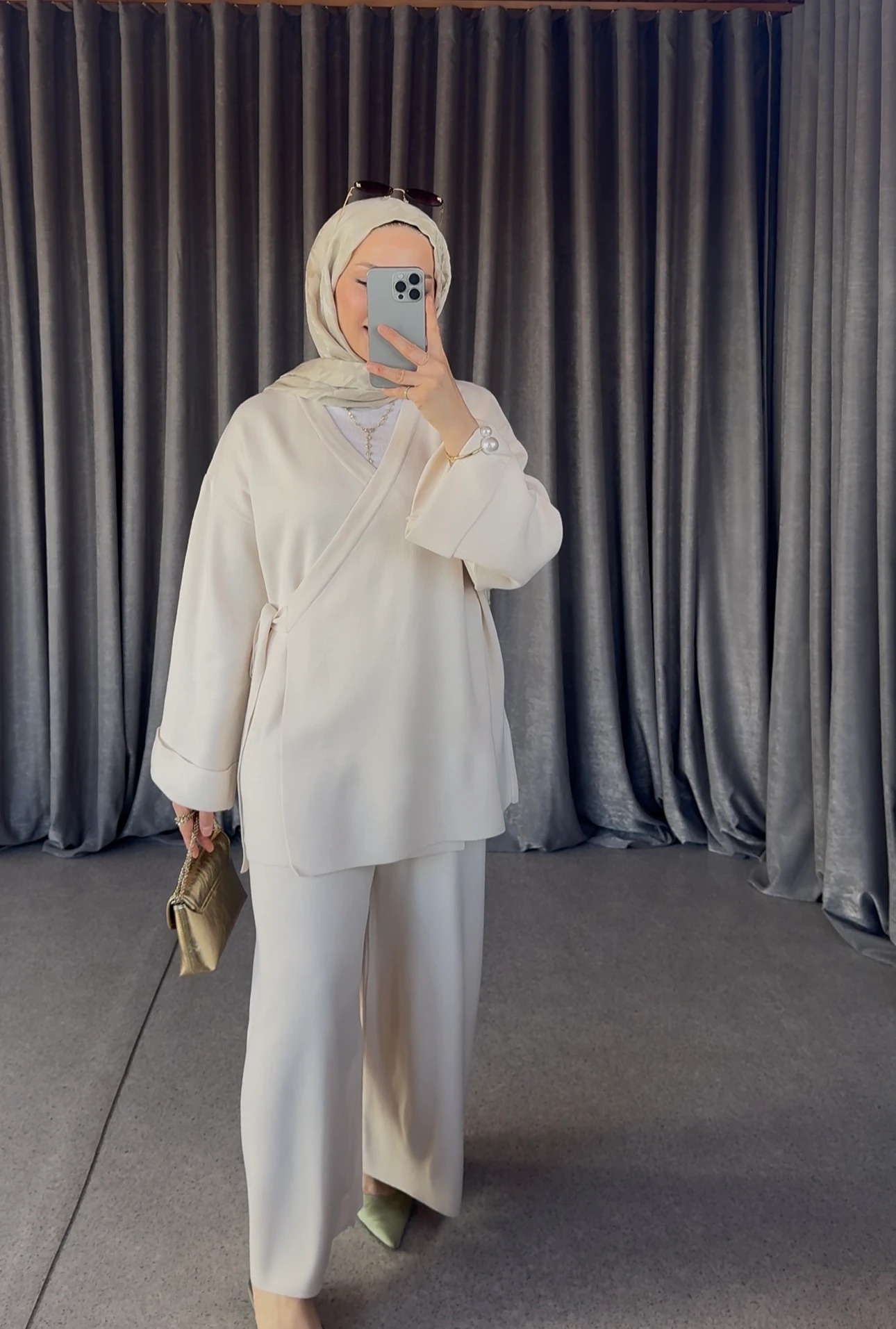 Triko İkili Takım - Ekru