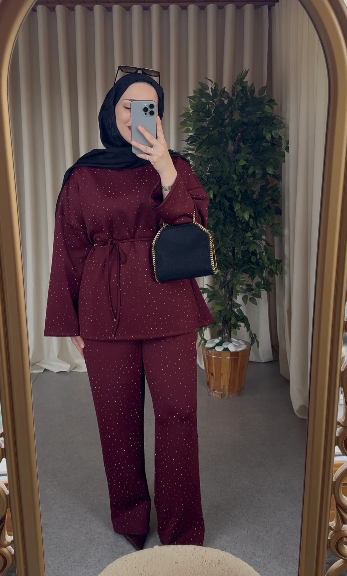 Pırıltı Scuba İkili Takım - Bordo