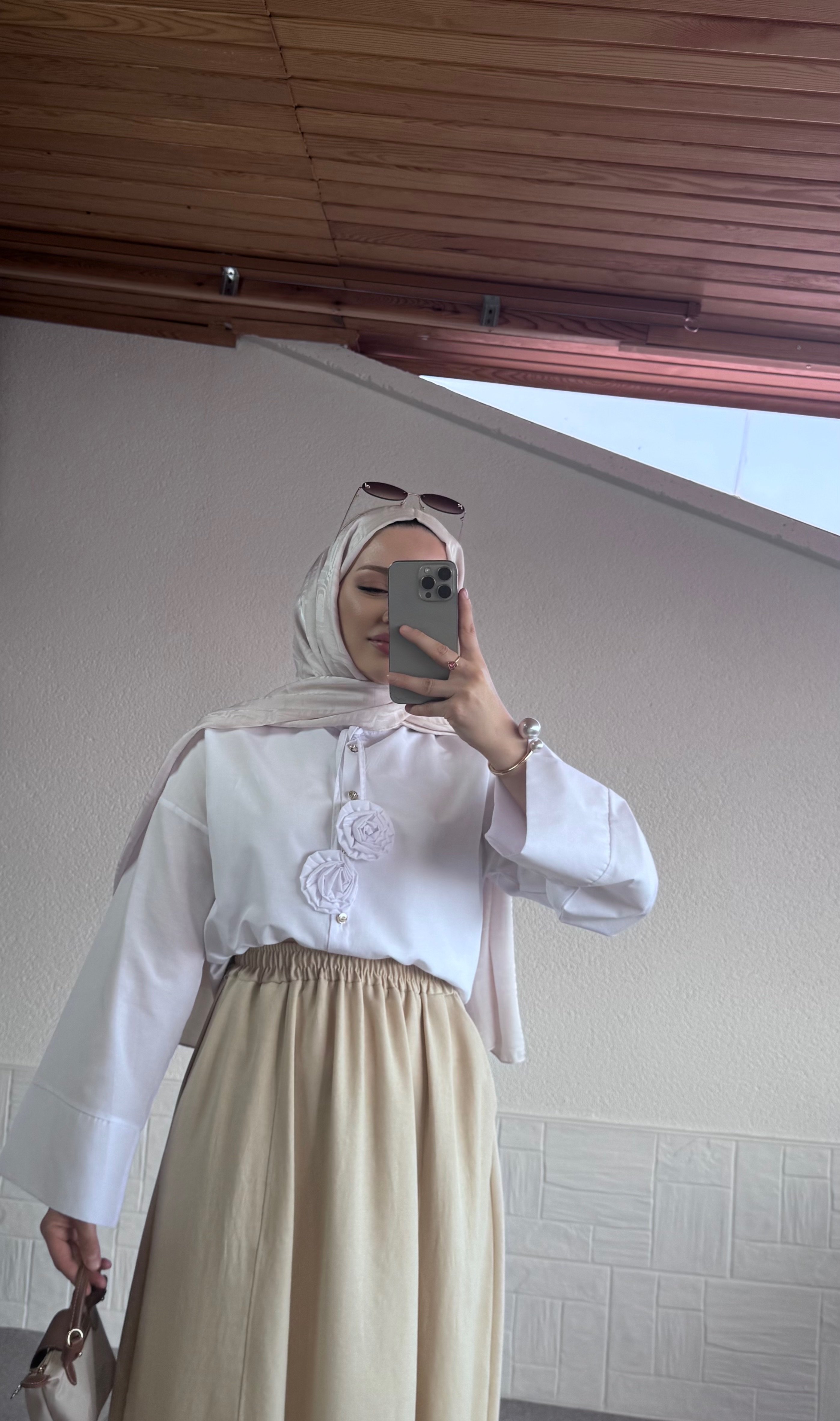 Rose Gömlek -Beyaz