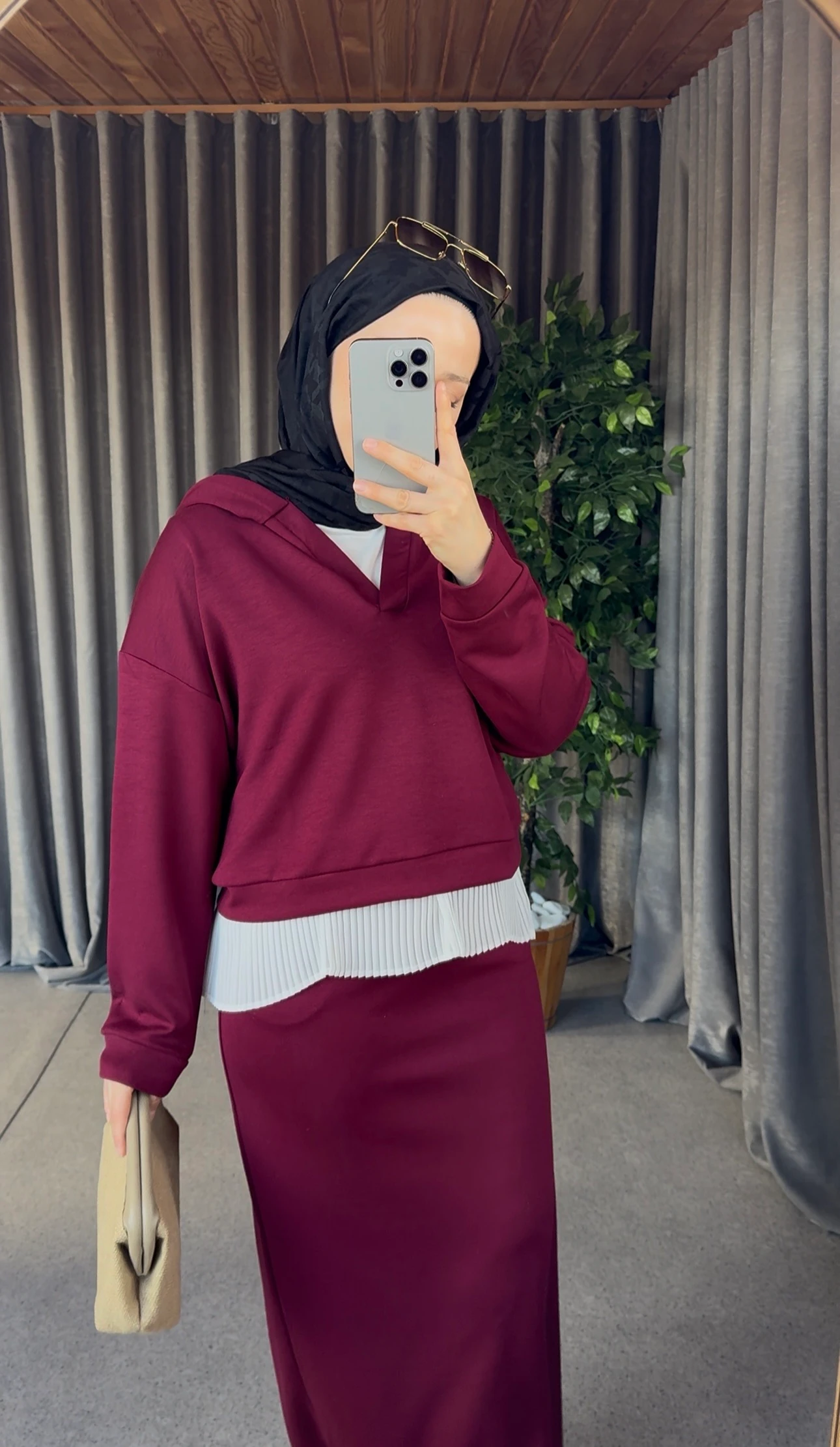 Oysho Etekli Takım - Bordo