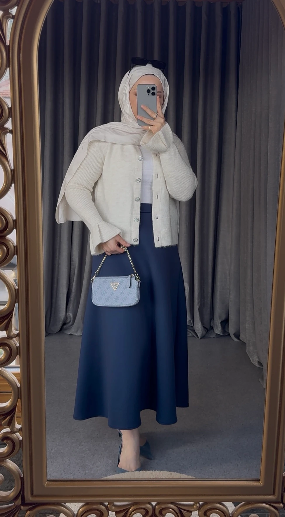 Scuba Kloş Etek - Lacivert 