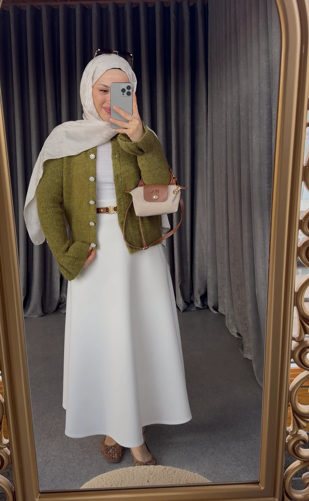 Scuba Kloş Etek - Beyaz