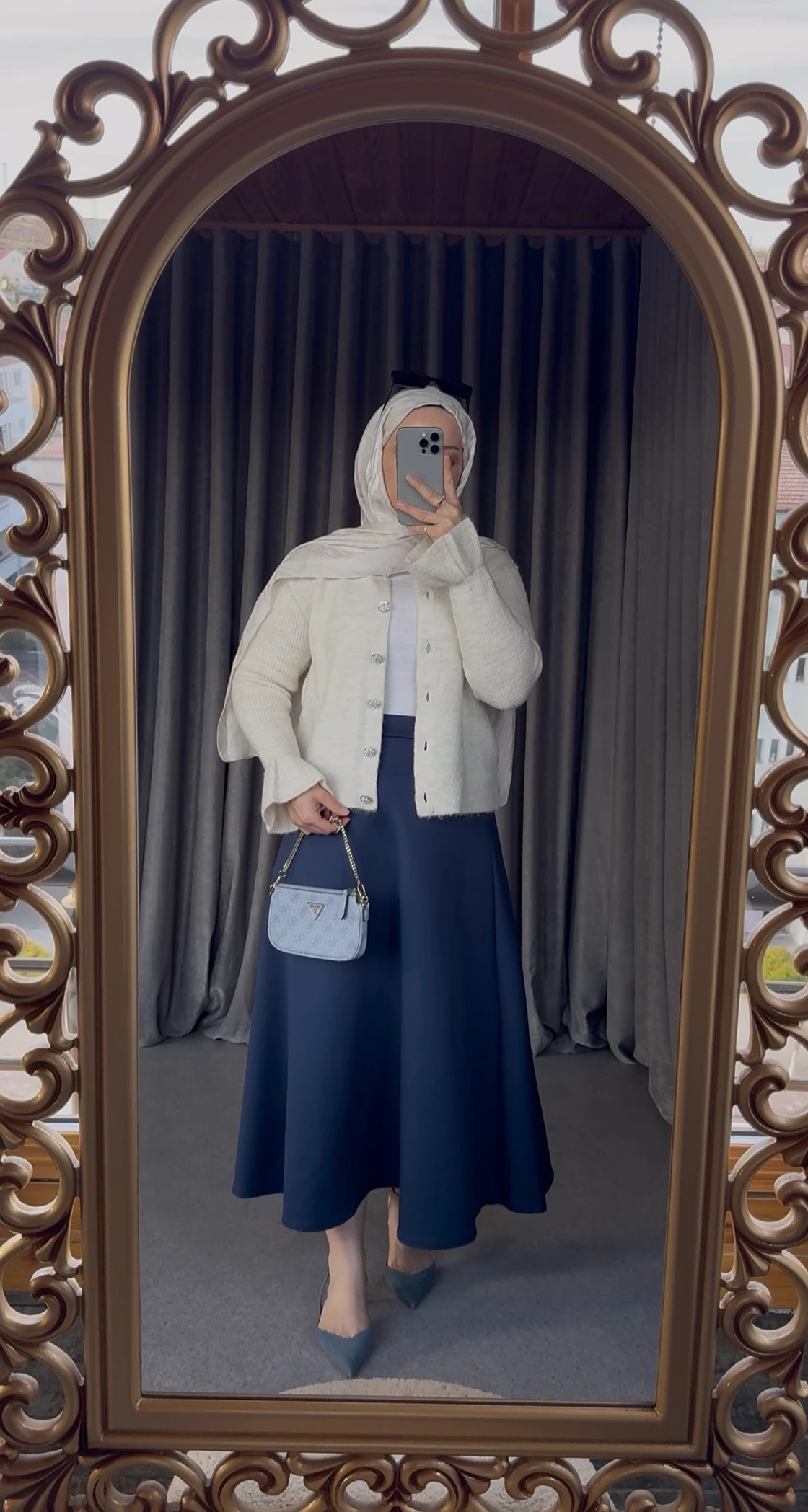 Scuba Kloş Etek - Lacivert 