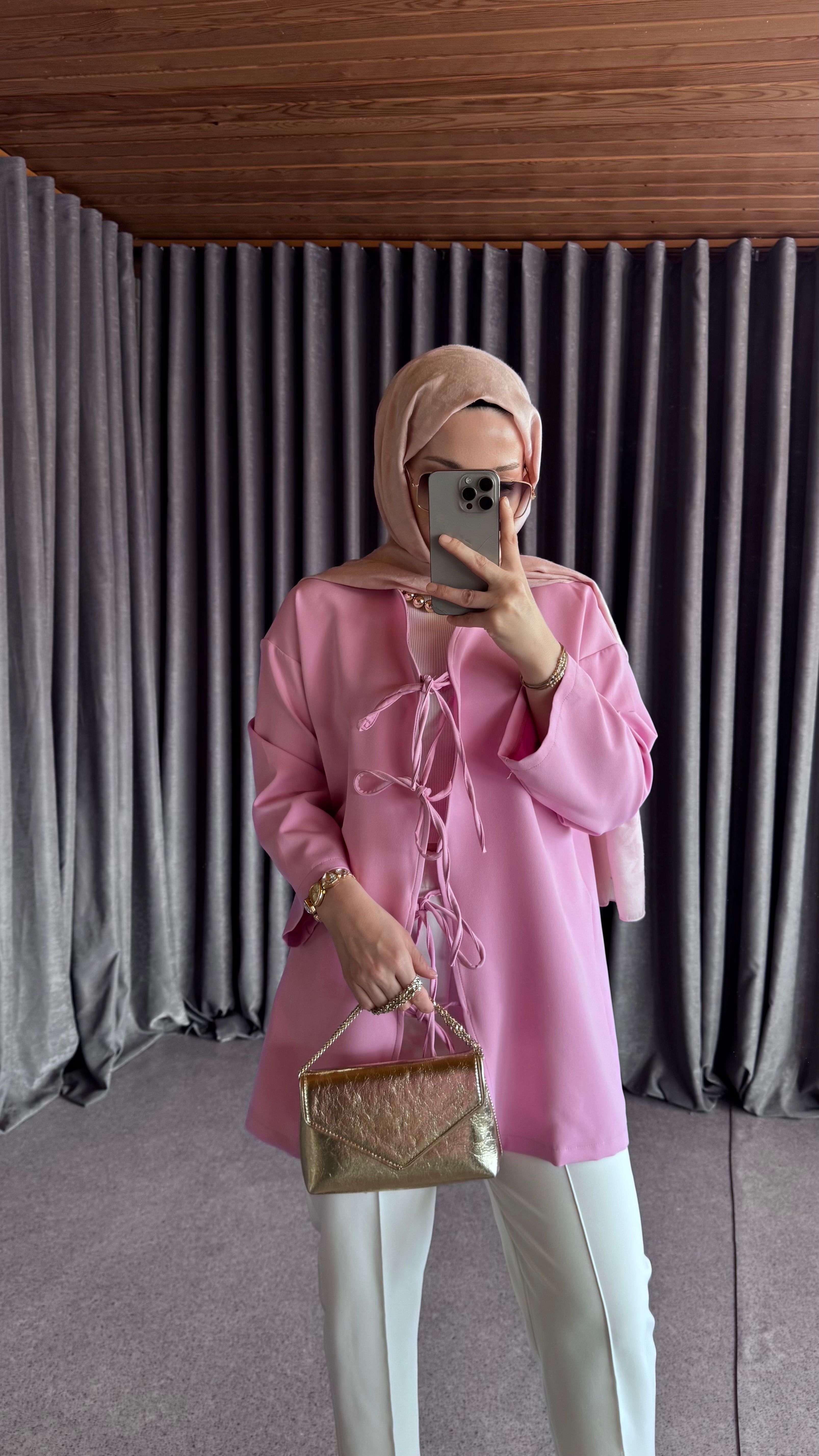 Fiyonk Krep Kap - Pembe 