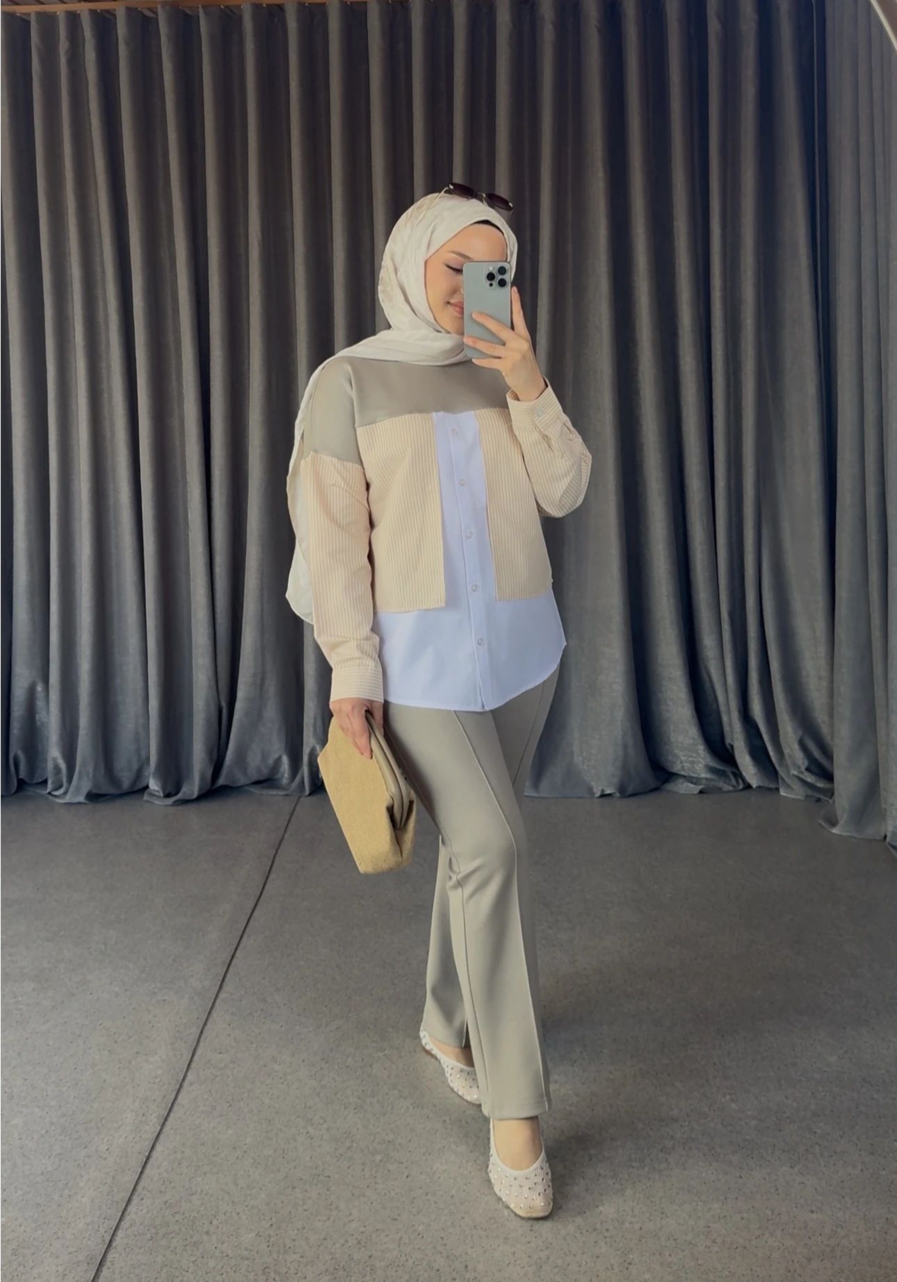 Basic Oysho Gömlek Takım - Vizon