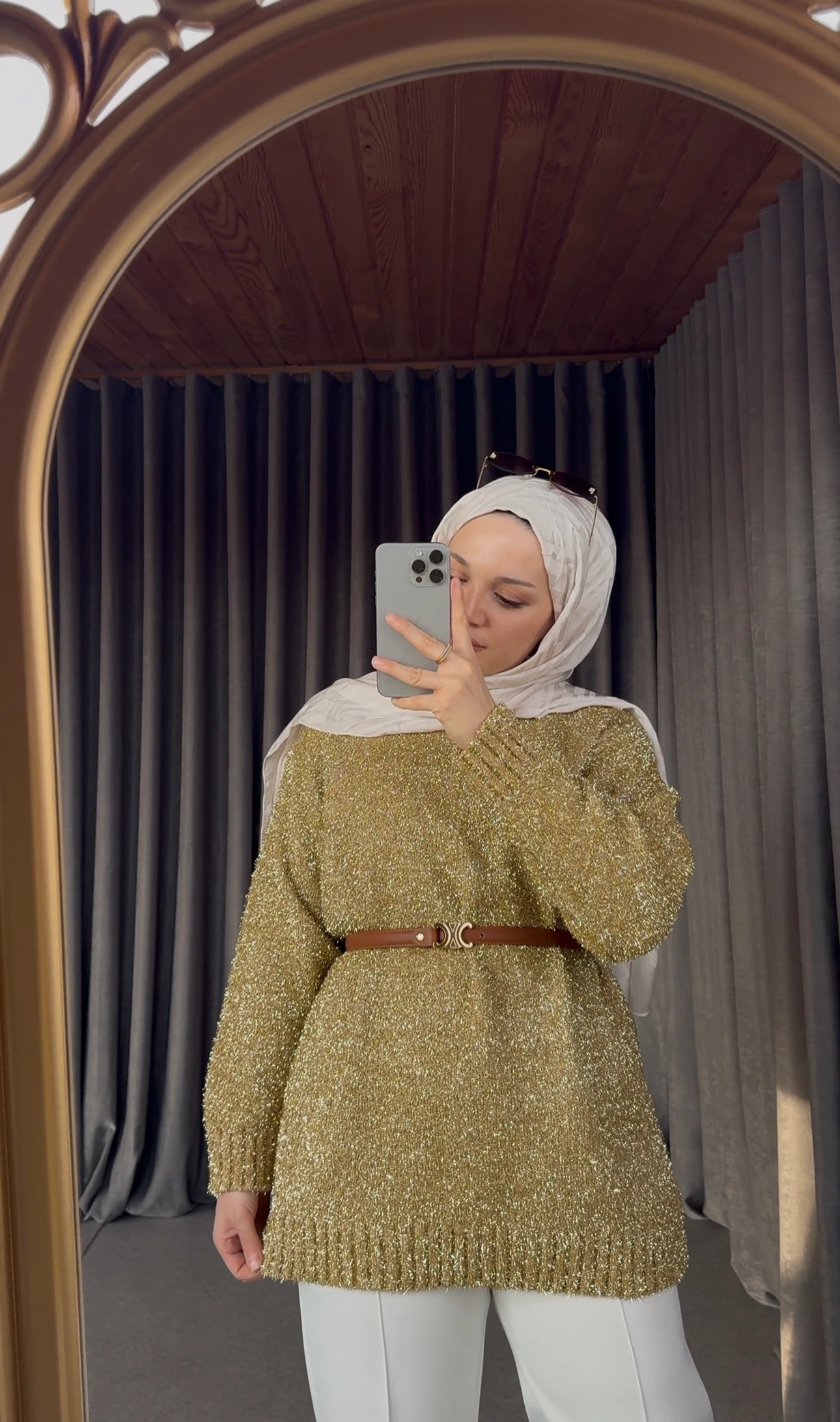 Simli Triko Kazak - Gold