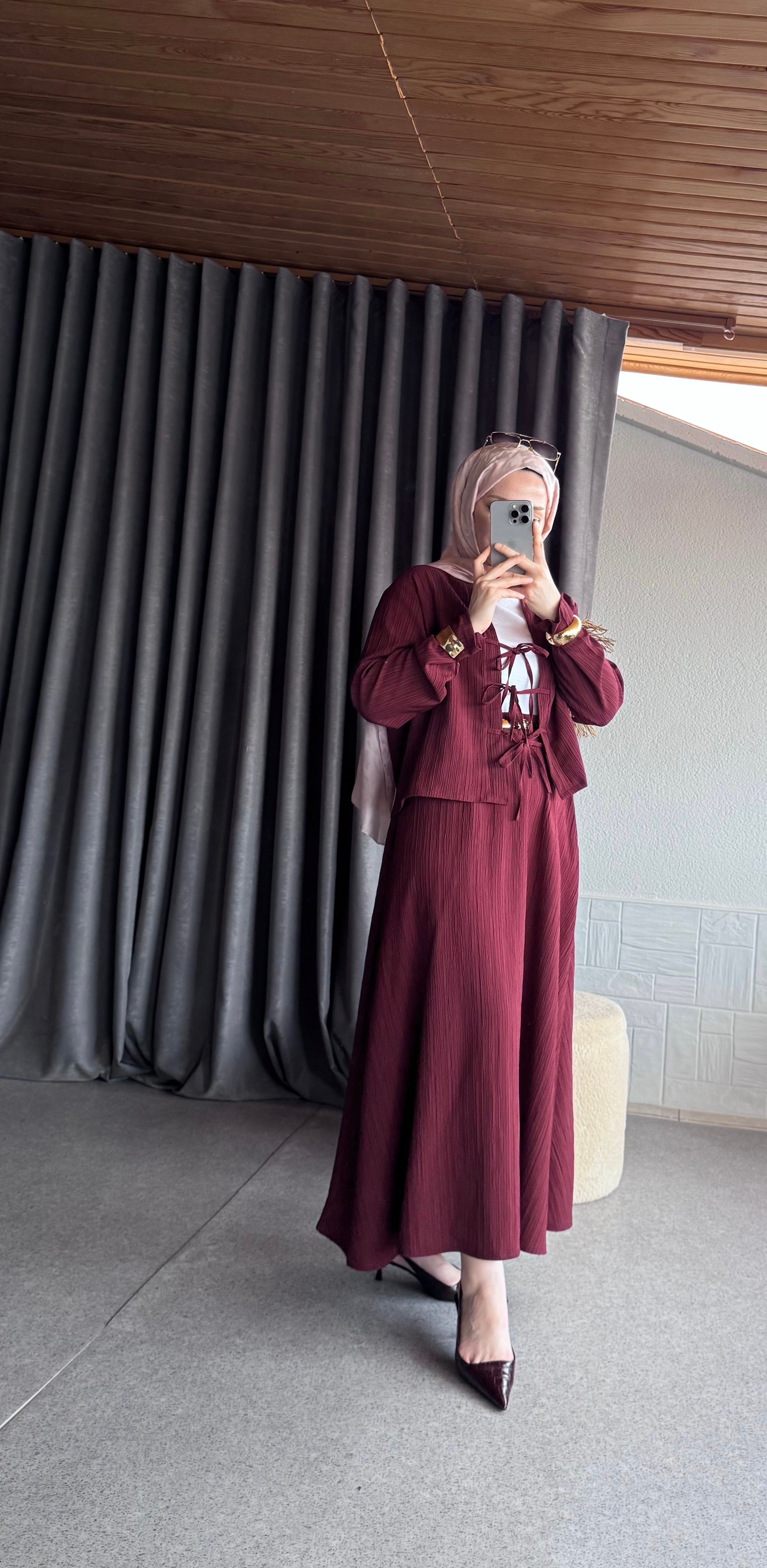 Gofre Etekli Takım - Bordo