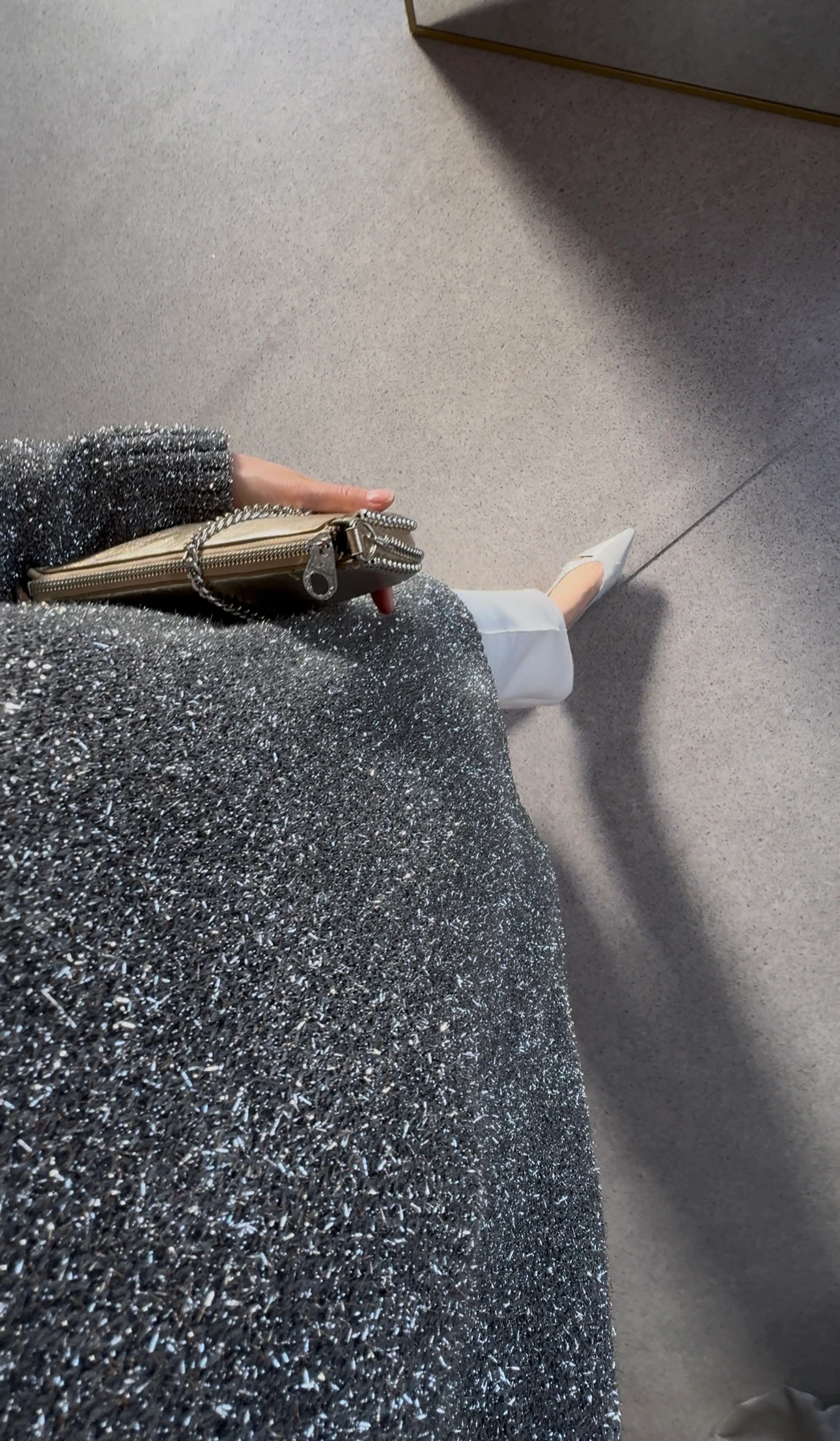 Simli Triko Kazak - Gri