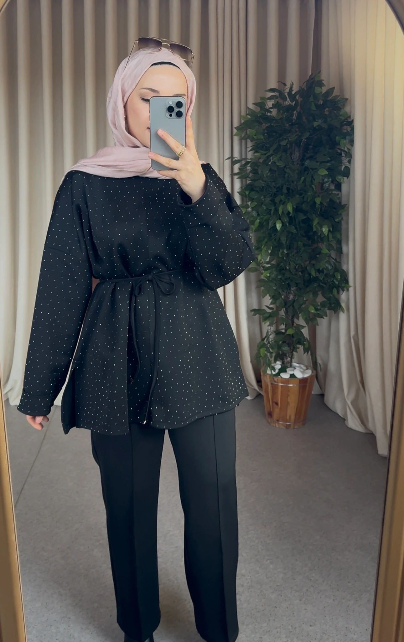 Çimalı Tam Boy Scuba Pantolon -Siyah