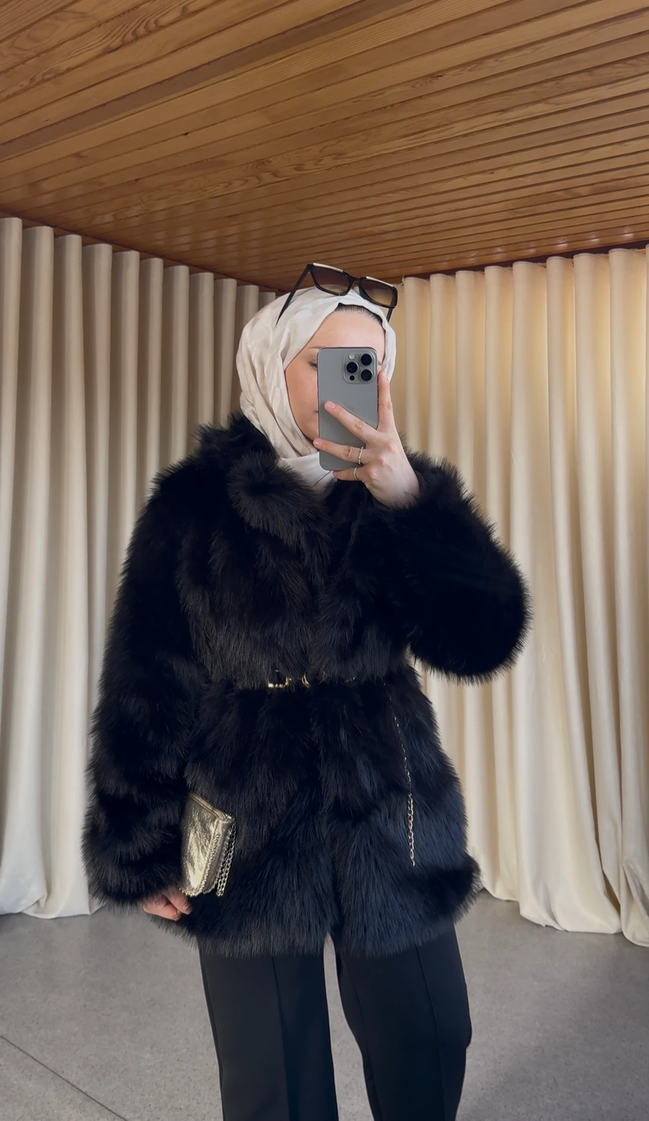 Stella Premium Uzun Kürk - Siyah 